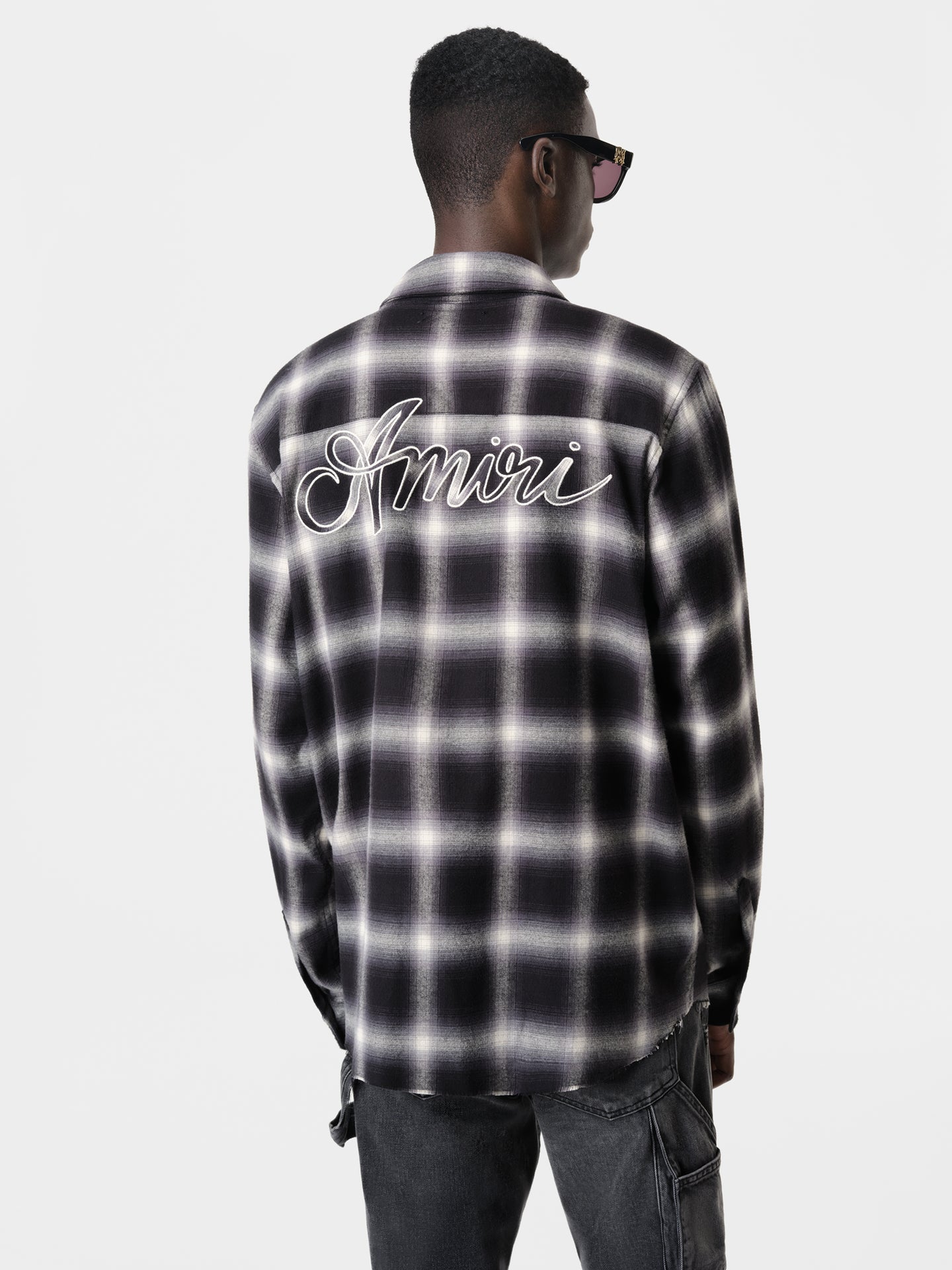 AMIRI SWIRL FLANNEL SHIRT - BLACK