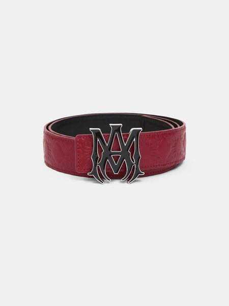 MA QUAD LEATHER 4CM BELT - Red Rose