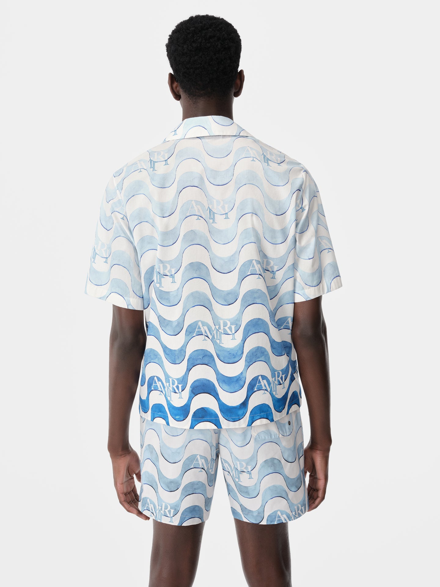 AMIRI STAGGERED WAVE SHIRT - Cerulean