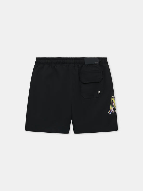 KIDS - KIDS' STAGGERED SWIM SHORT - Black - AMIRI