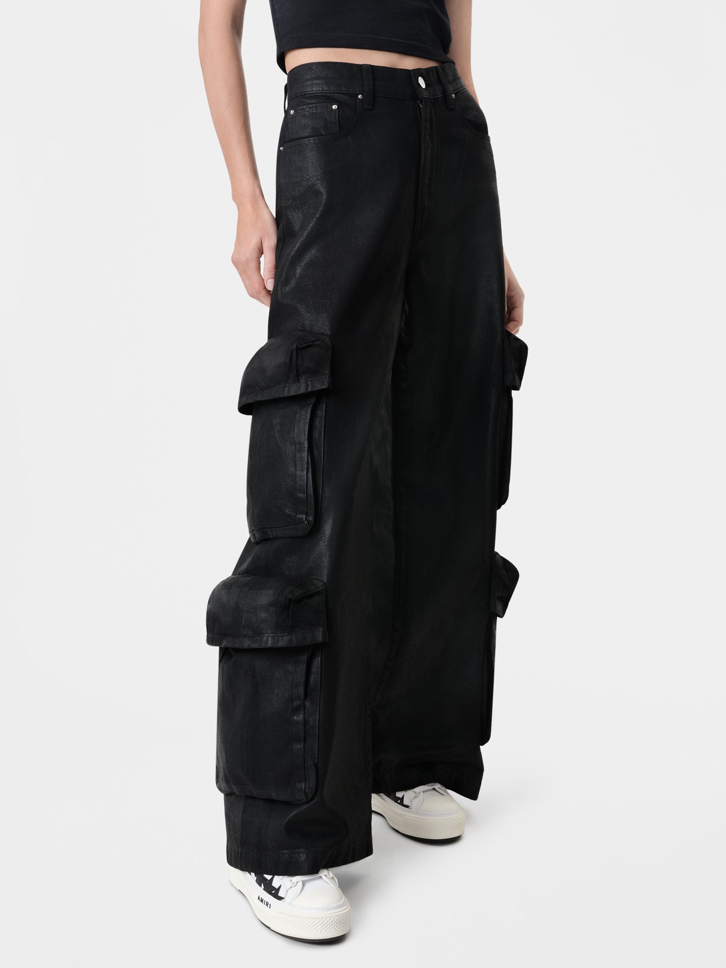 WOMEN - WOMEN'S WAXED BAGGY CARGO JEAN - Black