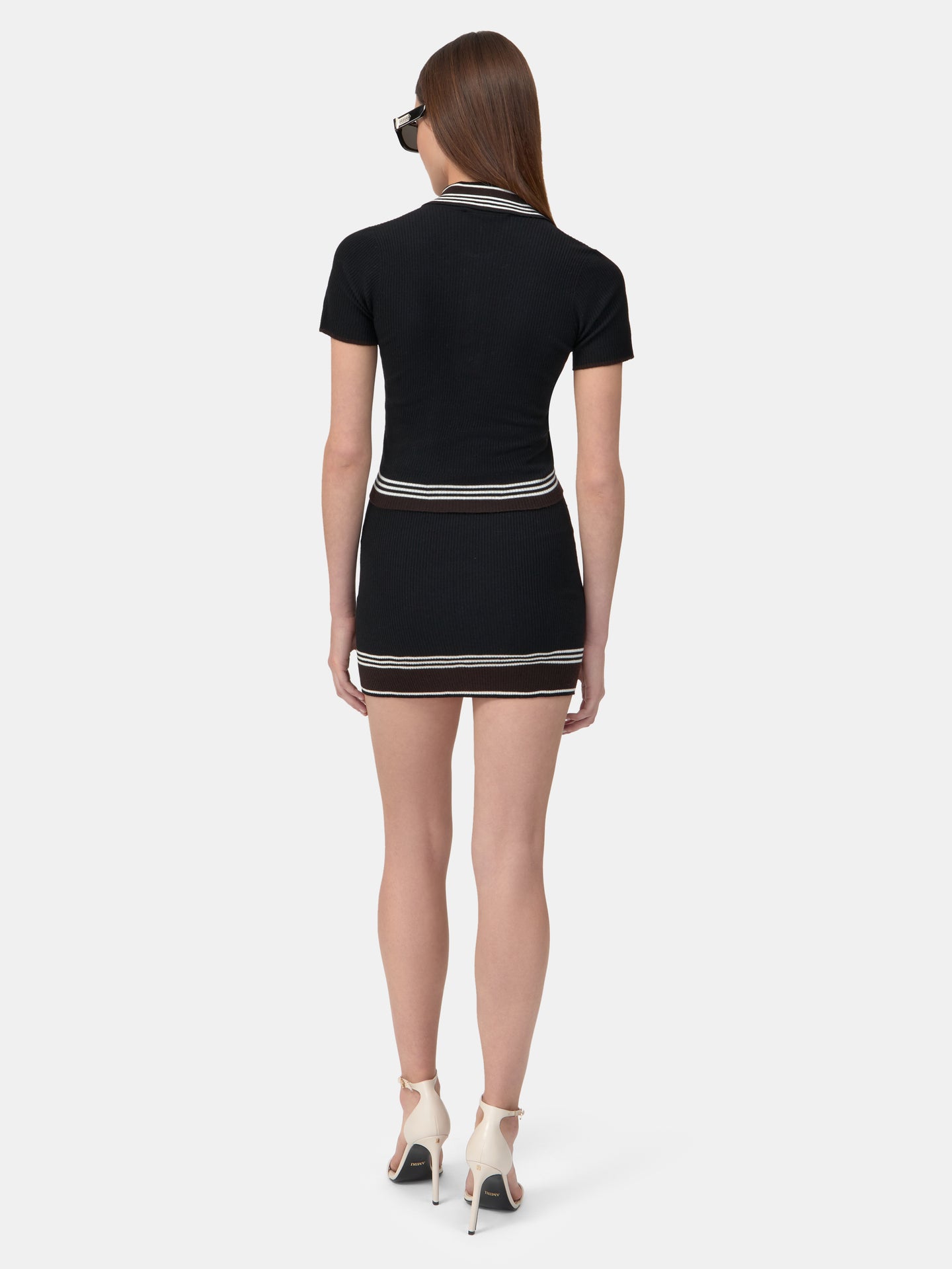 WOMEN - WOMEN'S MA STRIPE MINI SKIRT - Black - AMIRI