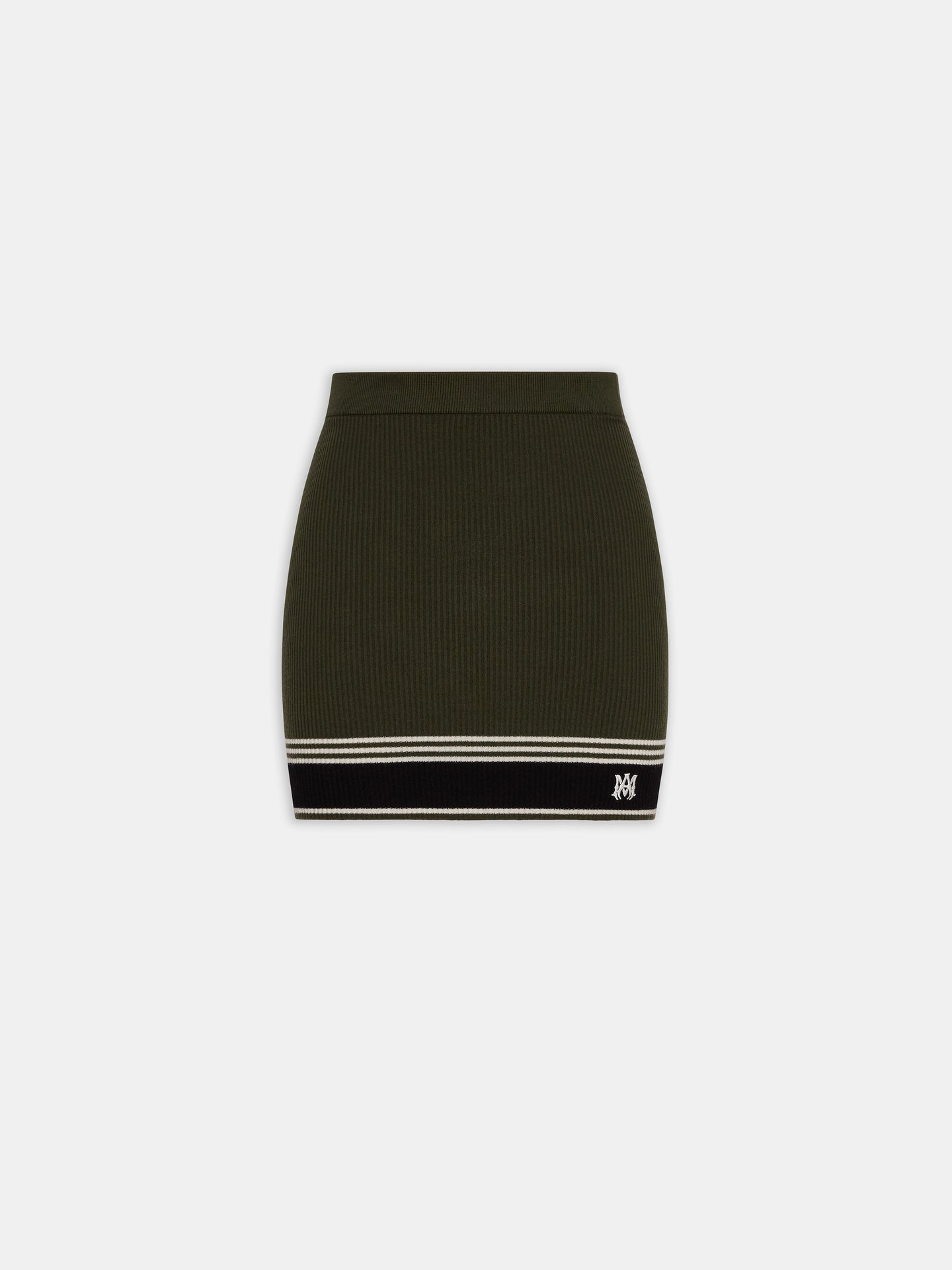 WOMEN - WOMEN'S MA STRIPE MINI SKIRT - Dark Sage - AMIRI