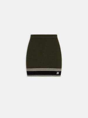 WOMEN - WOMEN'S MA STRIPE MINI SKIRT - Dark Sage - AMIRI