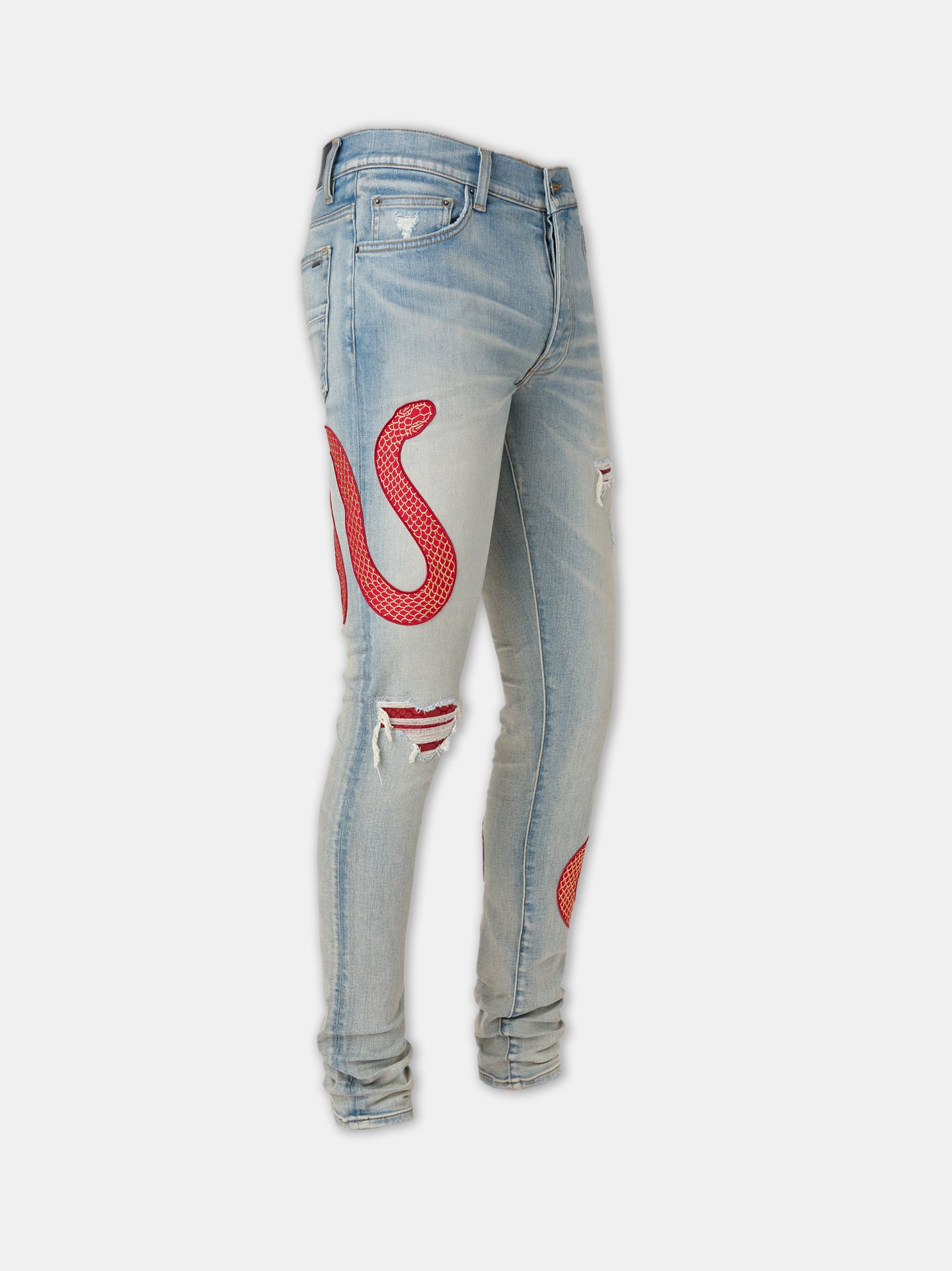 AMIRI SNAKE SKINNY JEAN - Antique Indigo