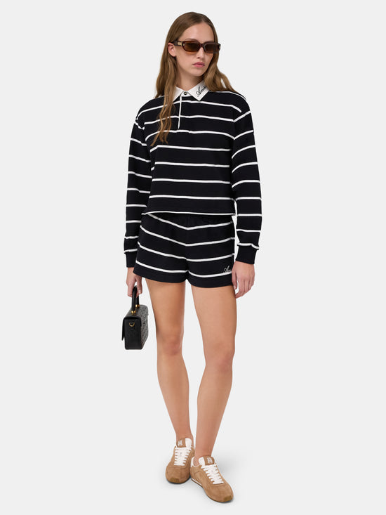 WOMEN - WOMEN'S STRIPED SWEATSHORT - Black - AMIRI