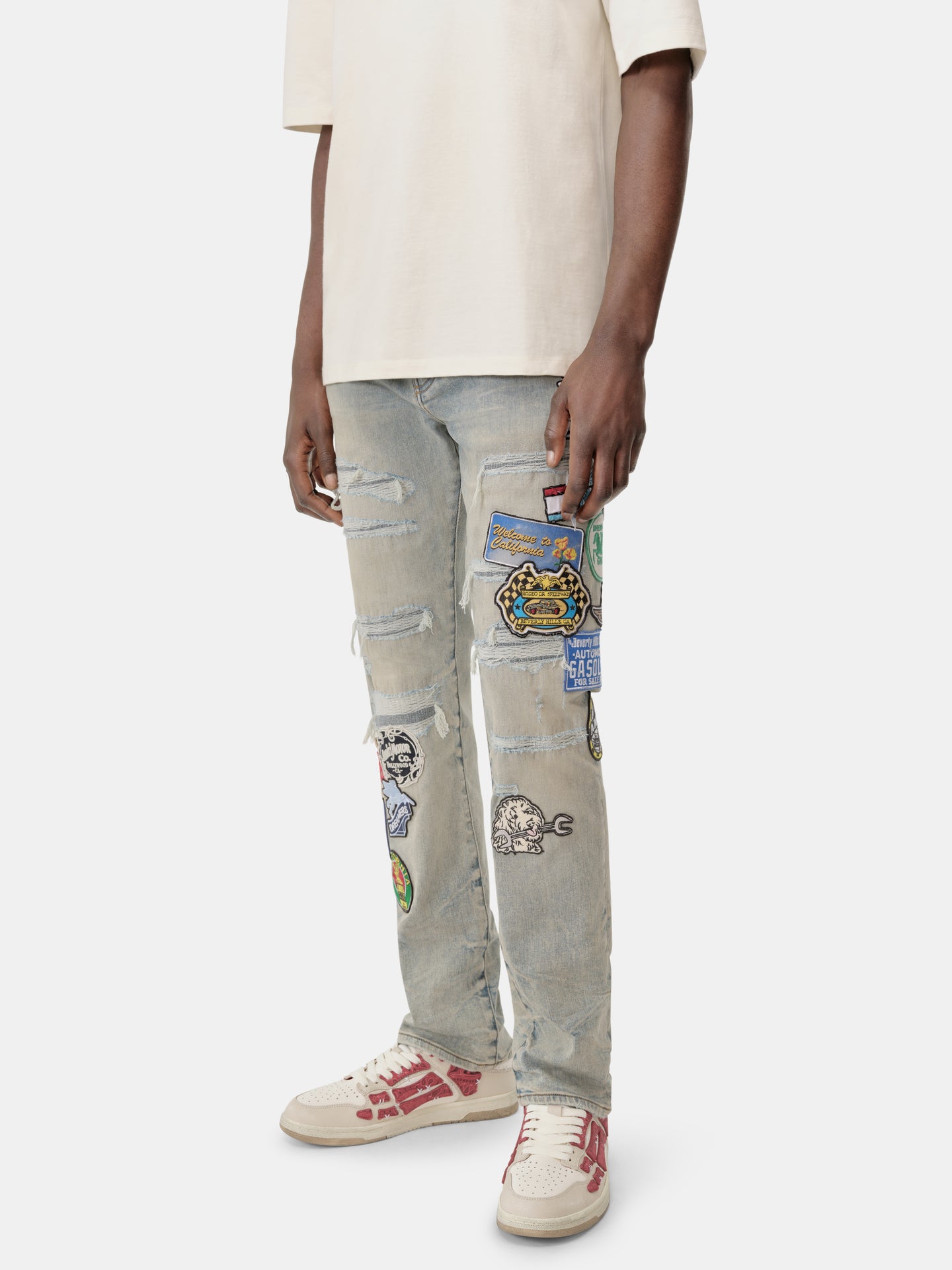 STATION PATCH REPAIR SLIM JEAN - Perfect Antique Indigo - AMIRI