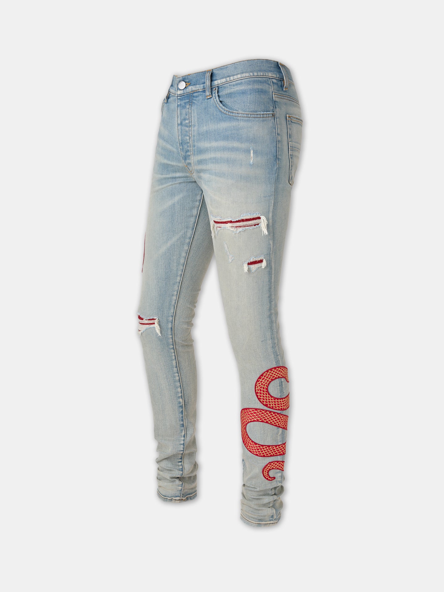 AMIRI SNAKE SKINNY JEAN - Antique Indigo