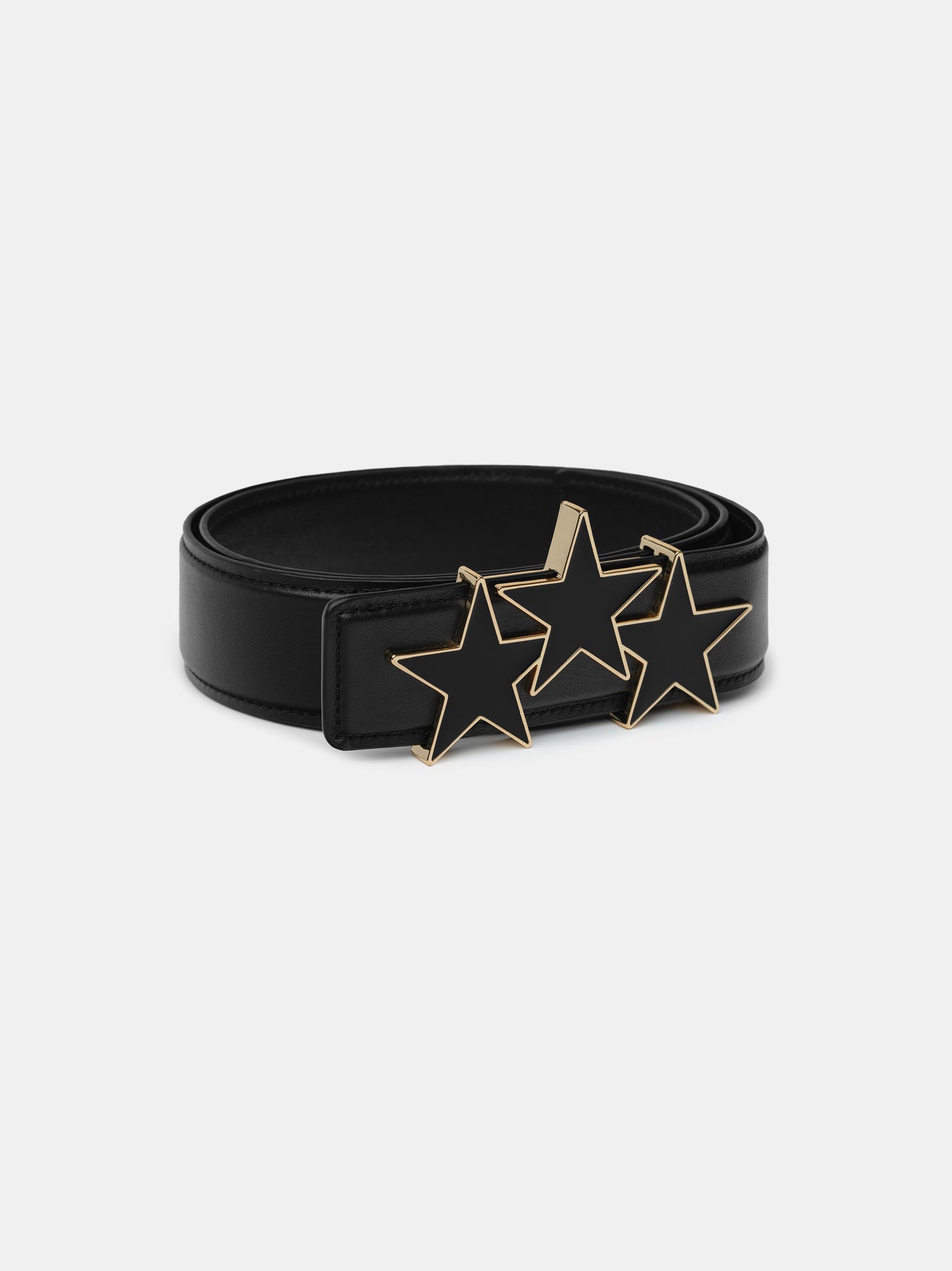 THREE STAR 4 CM BELT - Black