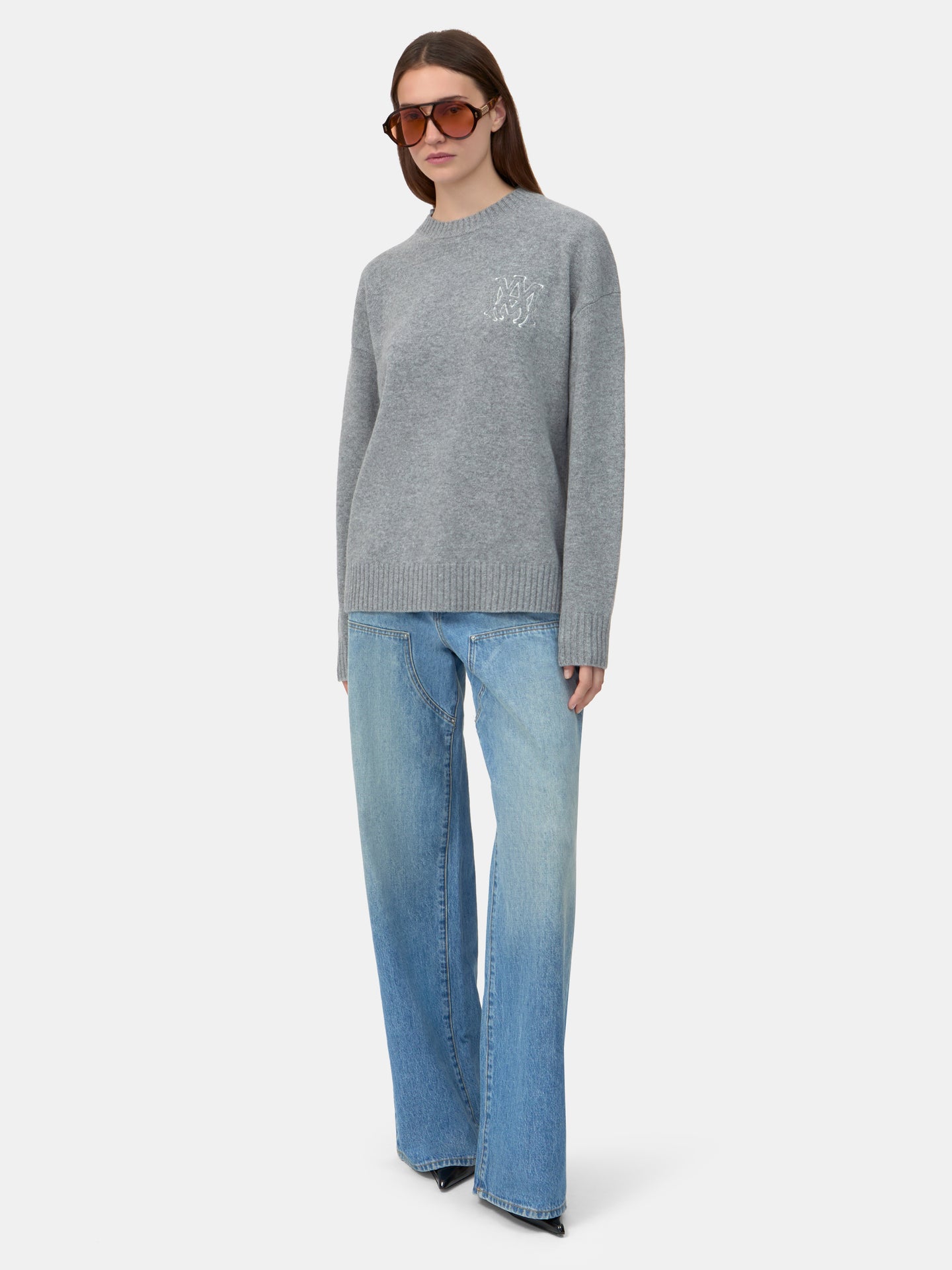 WOMEN - WOMEN'S MA APPLIQUE SWEATER - Grey - AMIRI