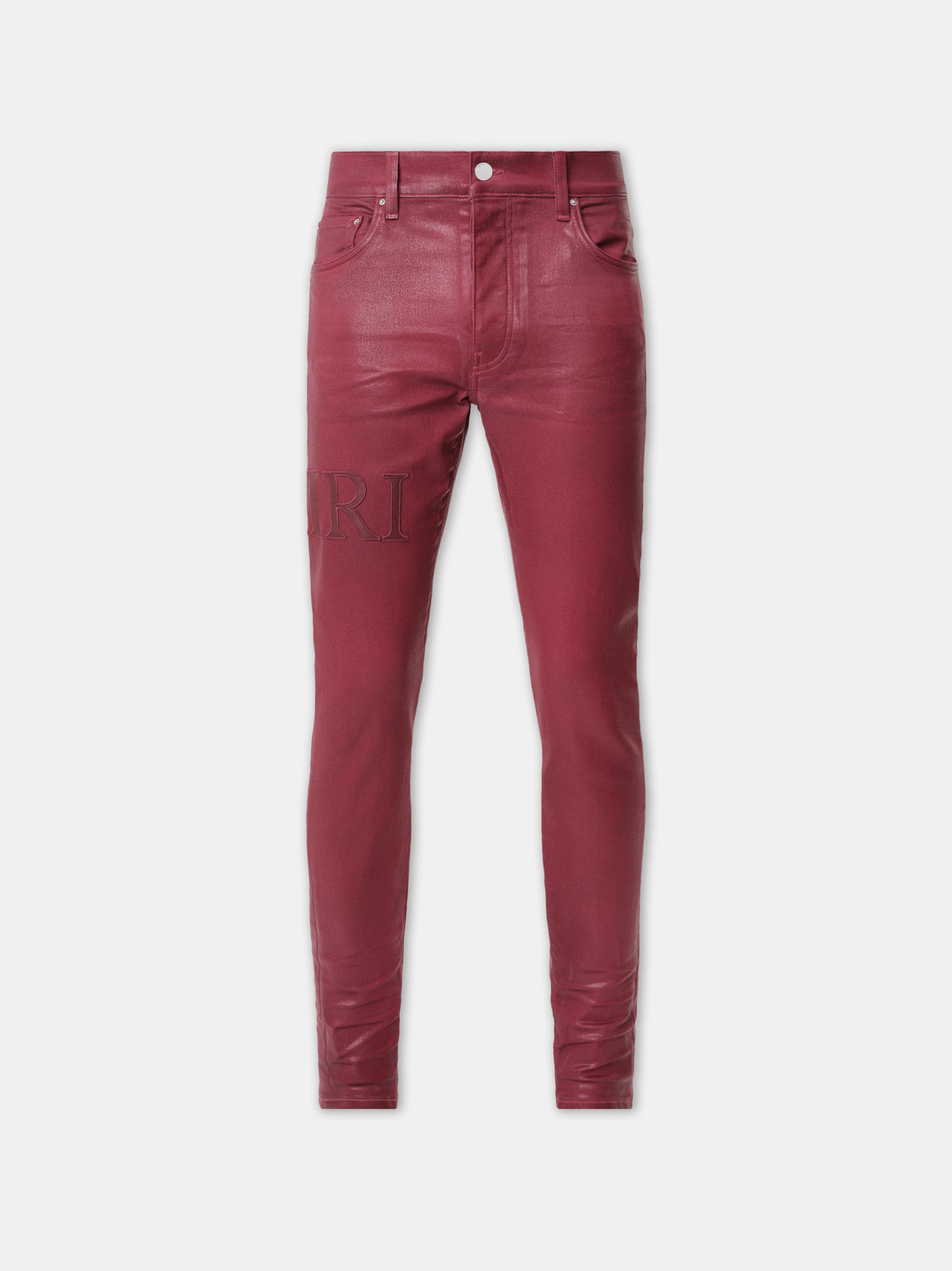 Product SERIF LOGO WAX SKINNY JEAN - Burgundy featured image