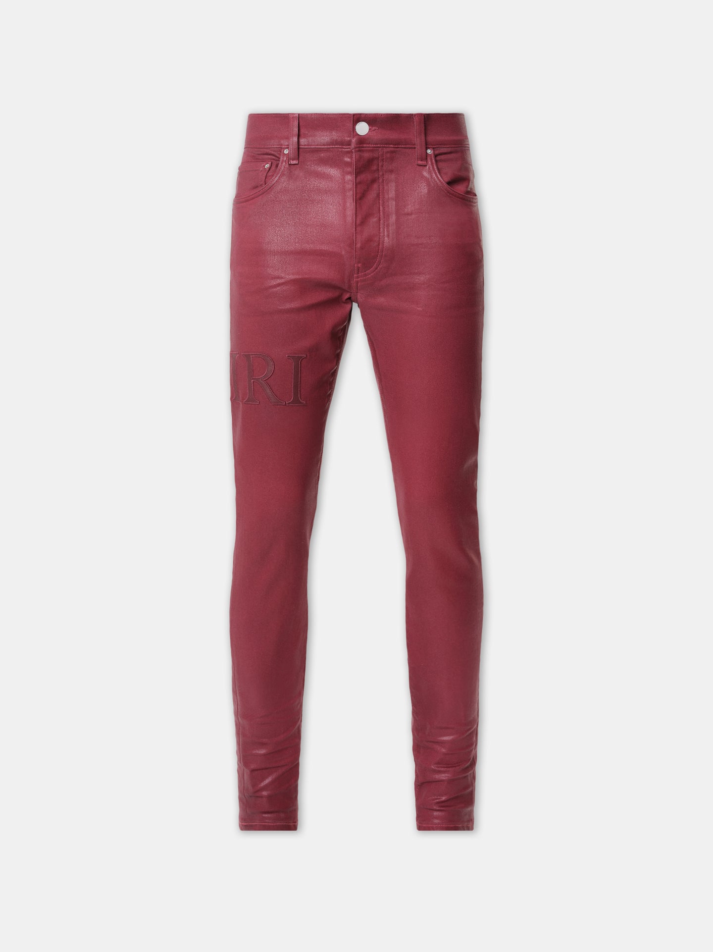 SERIF LOGO WAX SKINNY JEAN - Burgundy