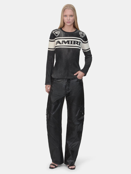 WOMEN - WOMEN'S WAXED PANELED JEAN - Black Wax - AMIRI