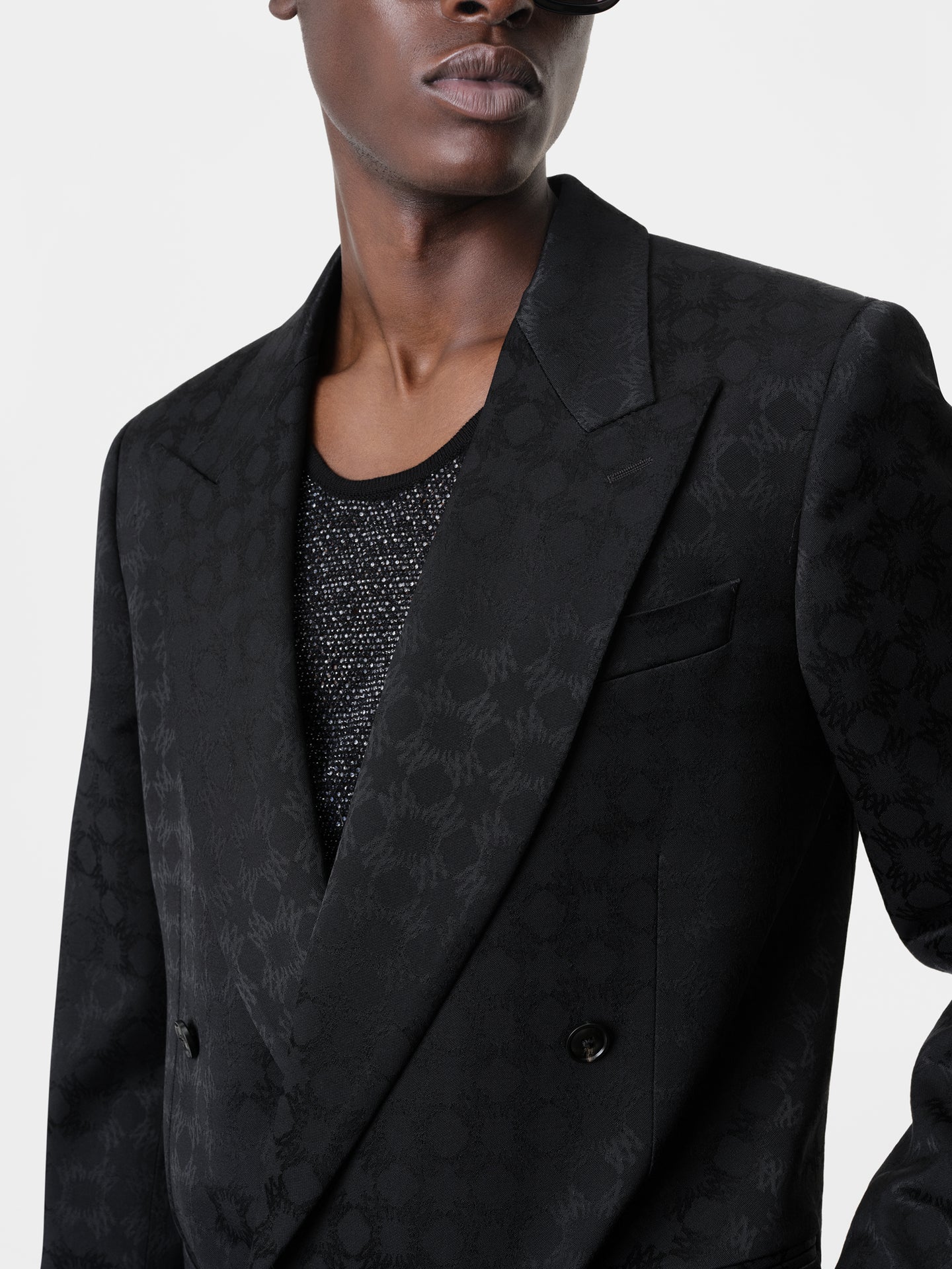 TONAL MA QUAD DOUBLE-BREASTED BLAZER - Black