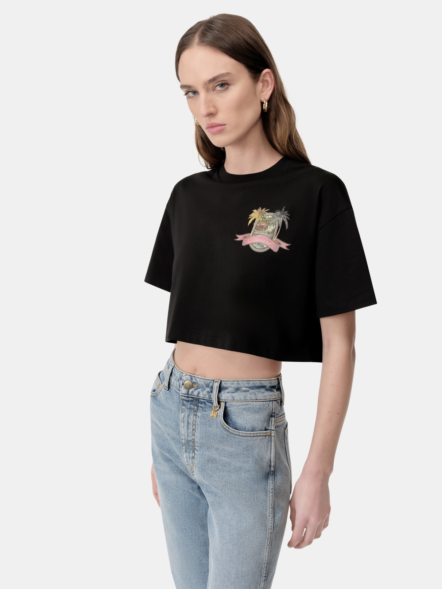 WOMEN - WOMEN'S MA PARADISE CROPPED TEE - Black - AMIRI