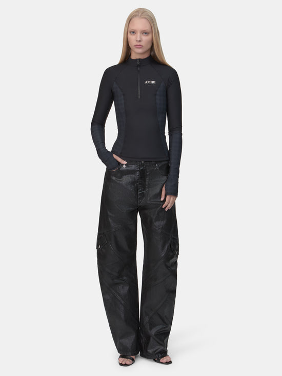 WOMEN - WOMEN'S MA QUAD LONG SLEEVE ZIP TOP - Black - AMIRI