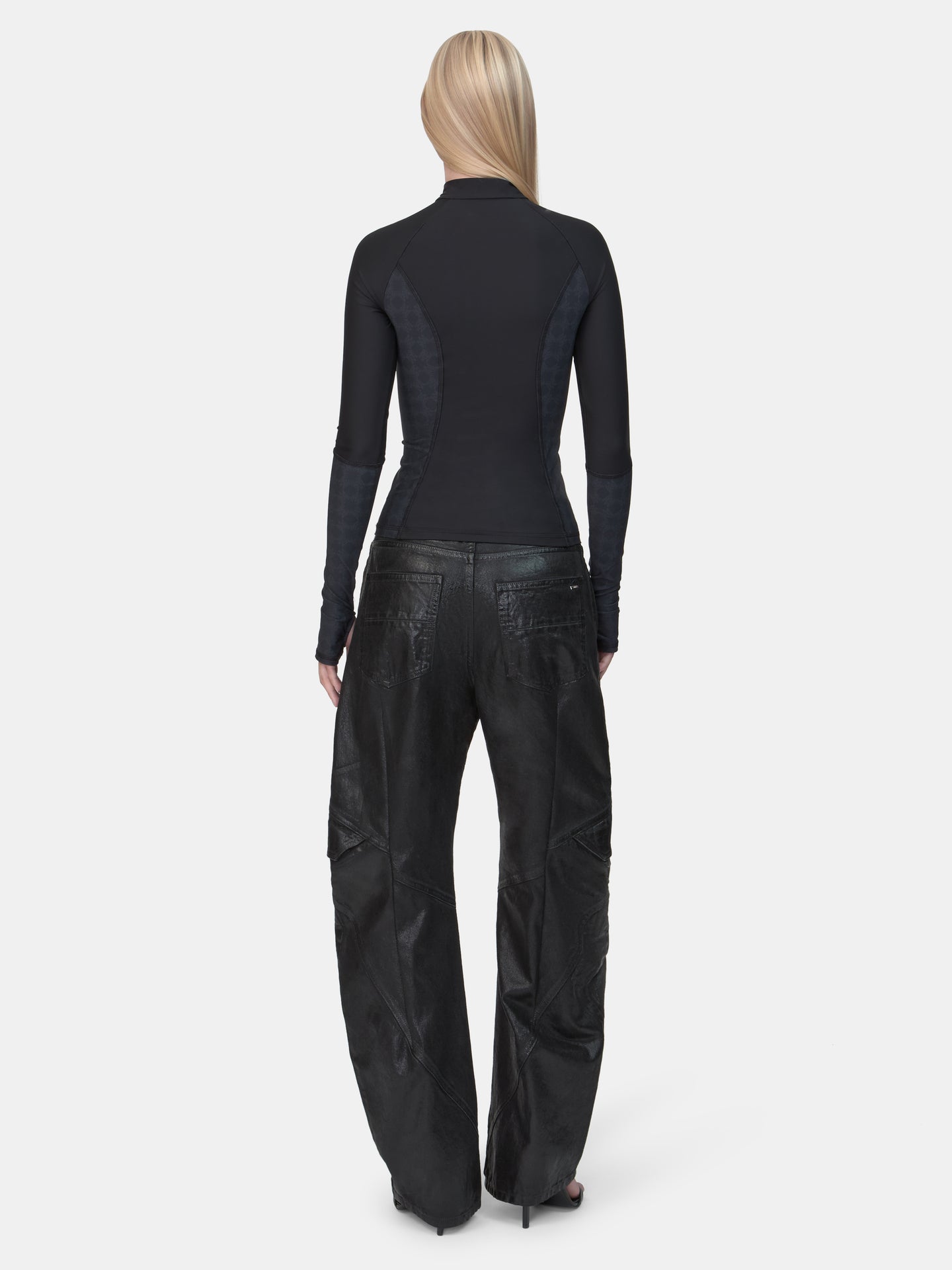 WOMEN - WOMEN'S MA QUAD LONG SLEEVE ZIP TOP - Black - AMIRI