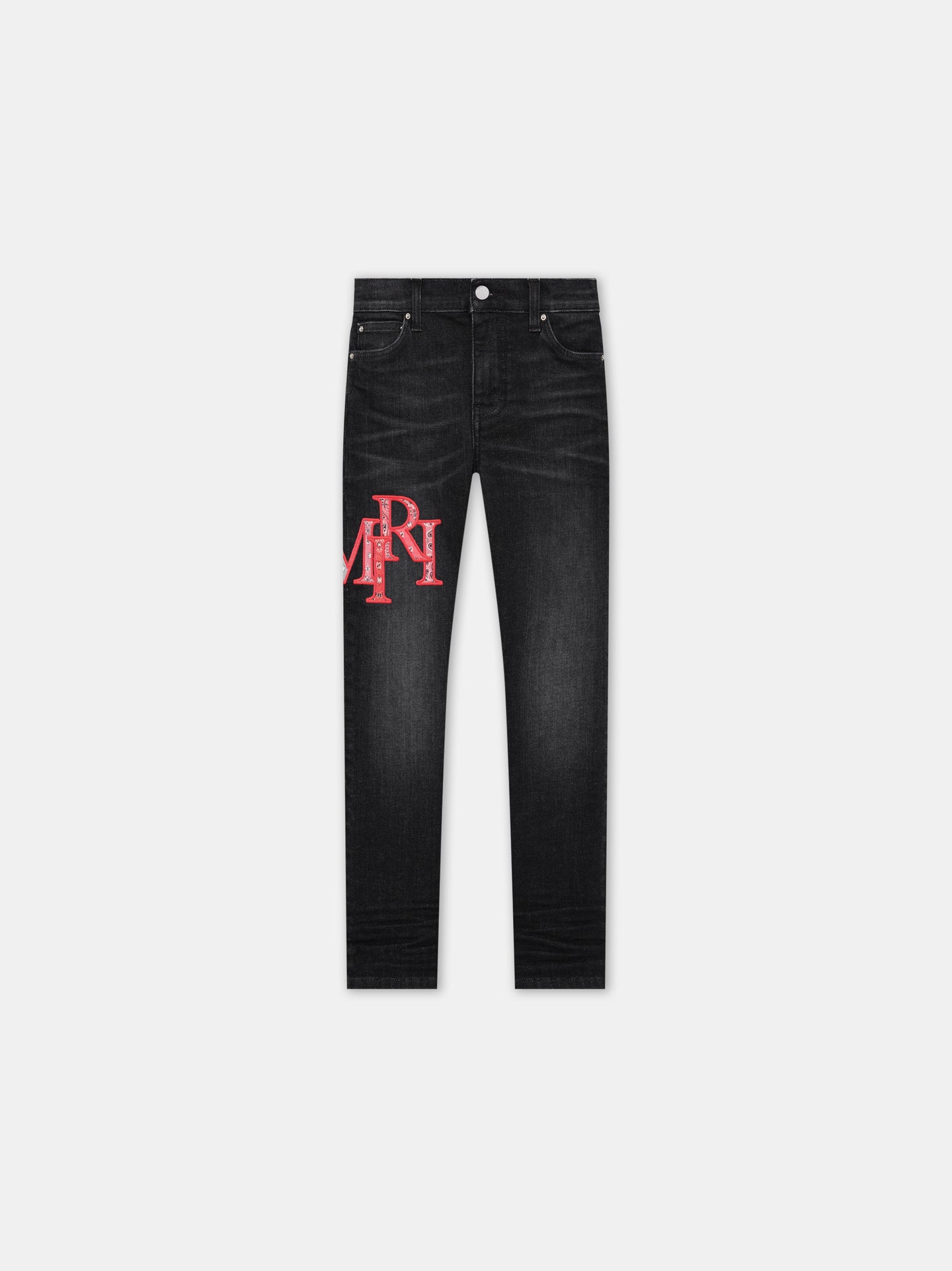 KIDS - KIDS' BANDANA STAGGERED LOGO JEAN - Faded Black