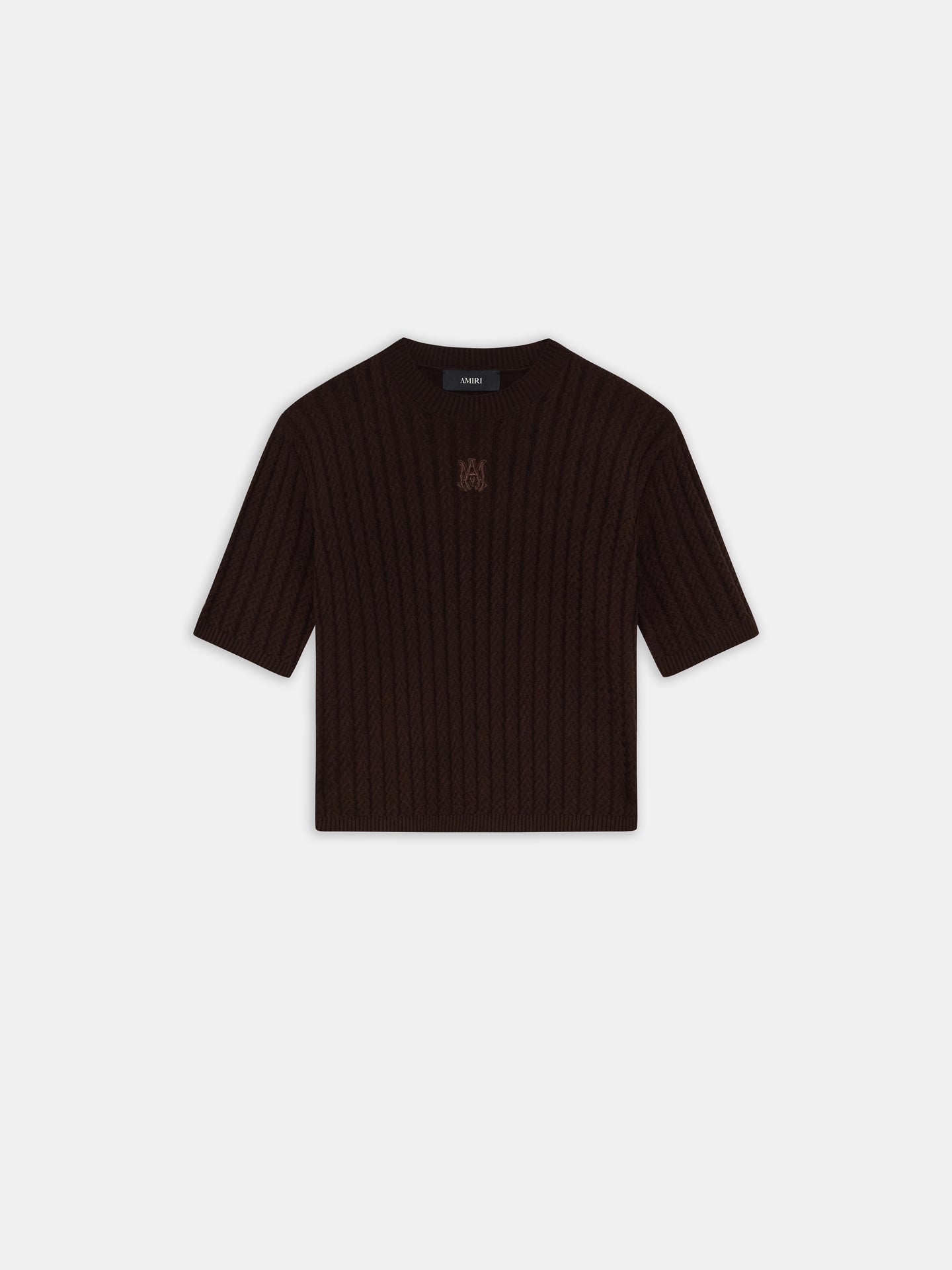 WOMEN - WOMEN'S MA CABLE KNIT TEE - Dark Brown - AMIRI