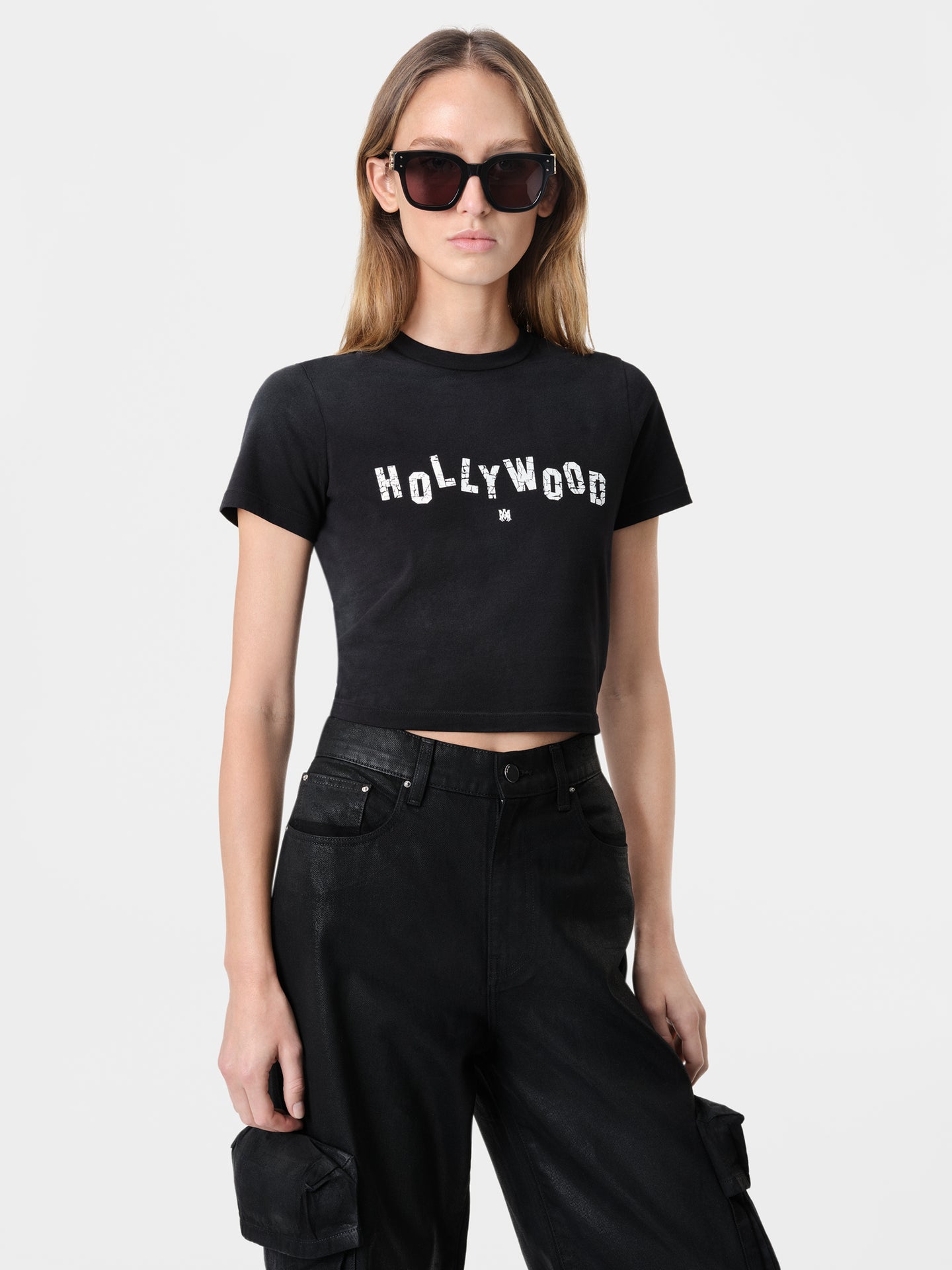 WOMEN - WOMEN'S HOLLYWOOD BABY TEE - Faded Black