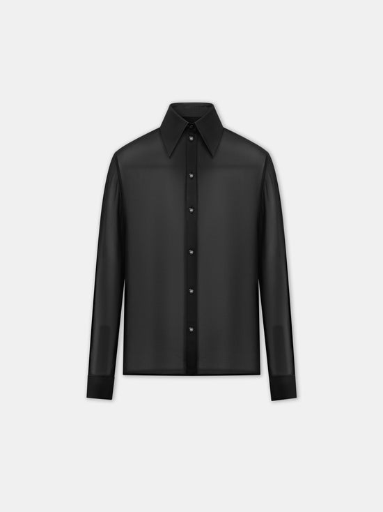 WOMEN - WOMEN'S CHIFFON LONG SLEEVE SHIRT - Black