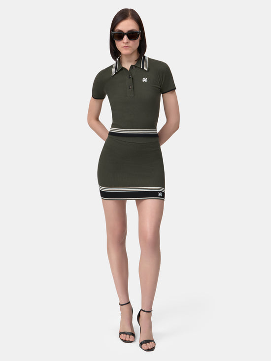 WOMEN - WOMEN'S MA STRIPE POLO - Dark Sage