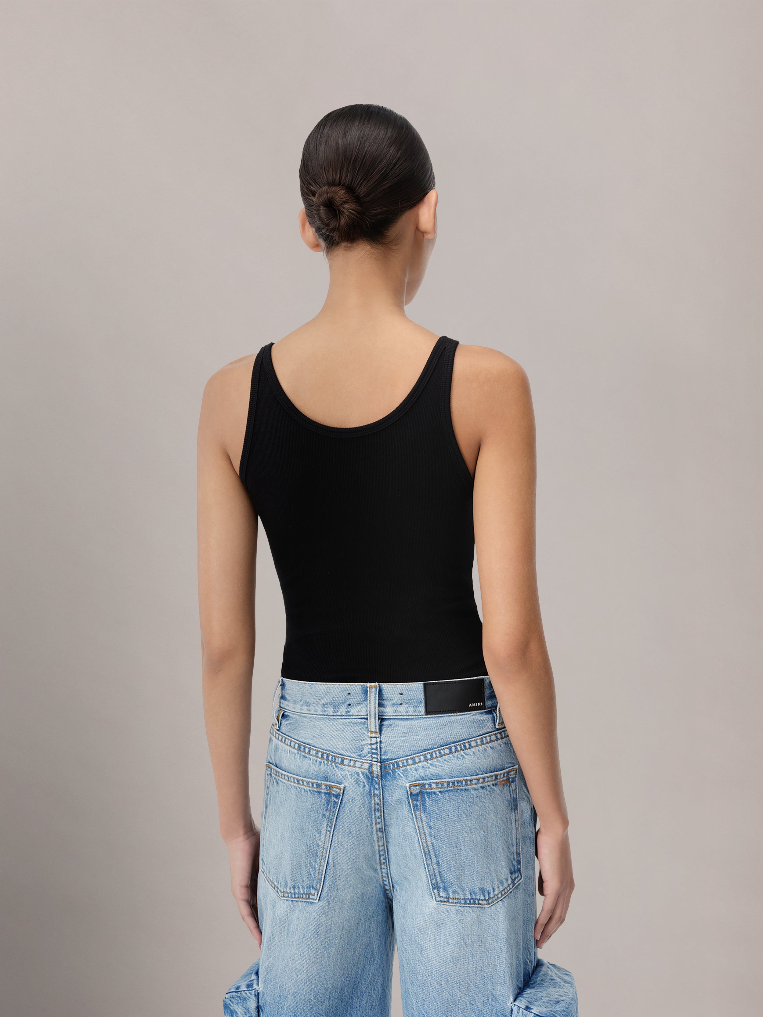 WOMEN - WOMEN'S MA EMBROIDERED RIBBED TANK - Black – AMIRI