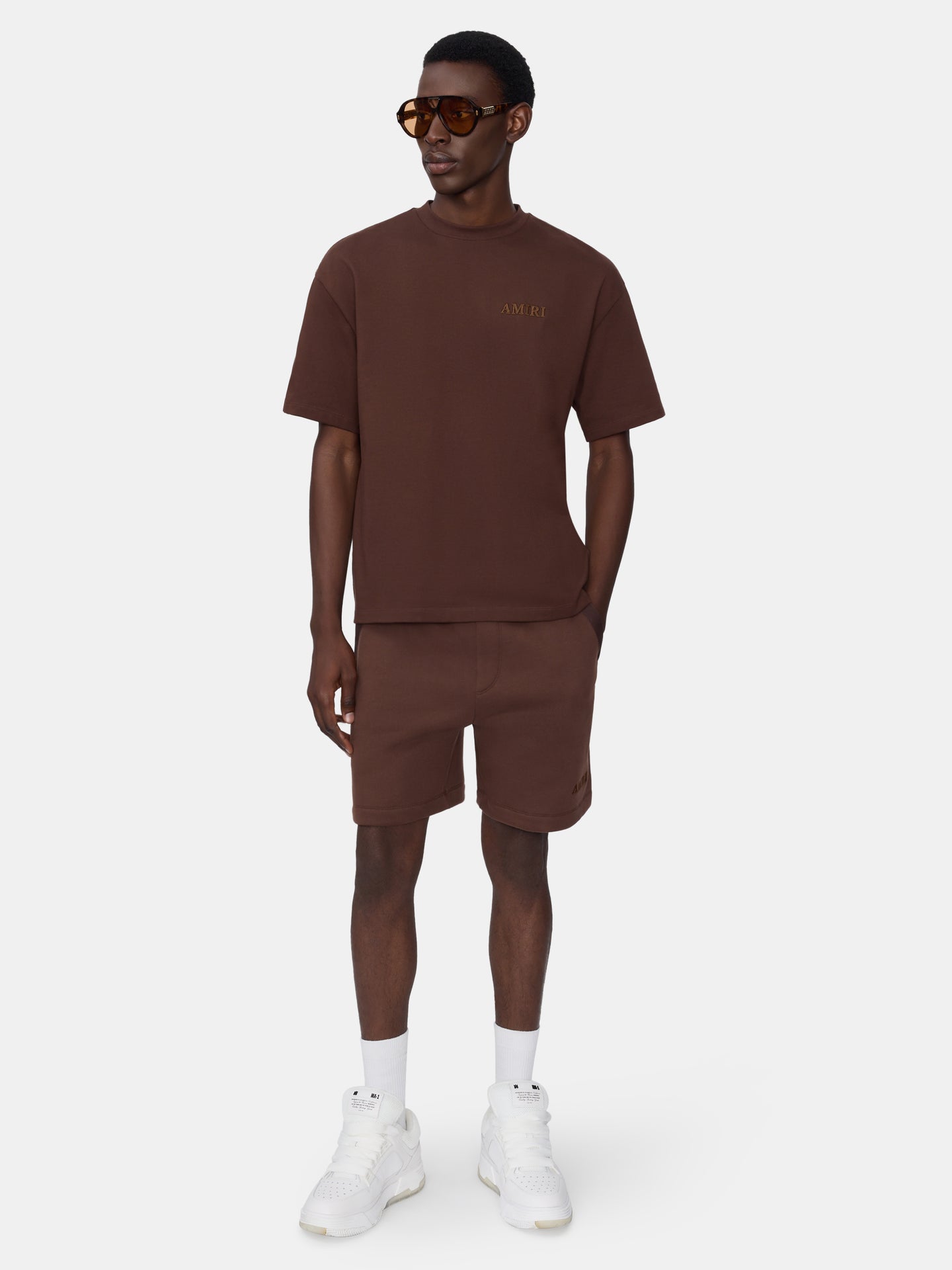 AMIRI EMBROIDERED SHORT - WALNUT BROWN - AMIRI