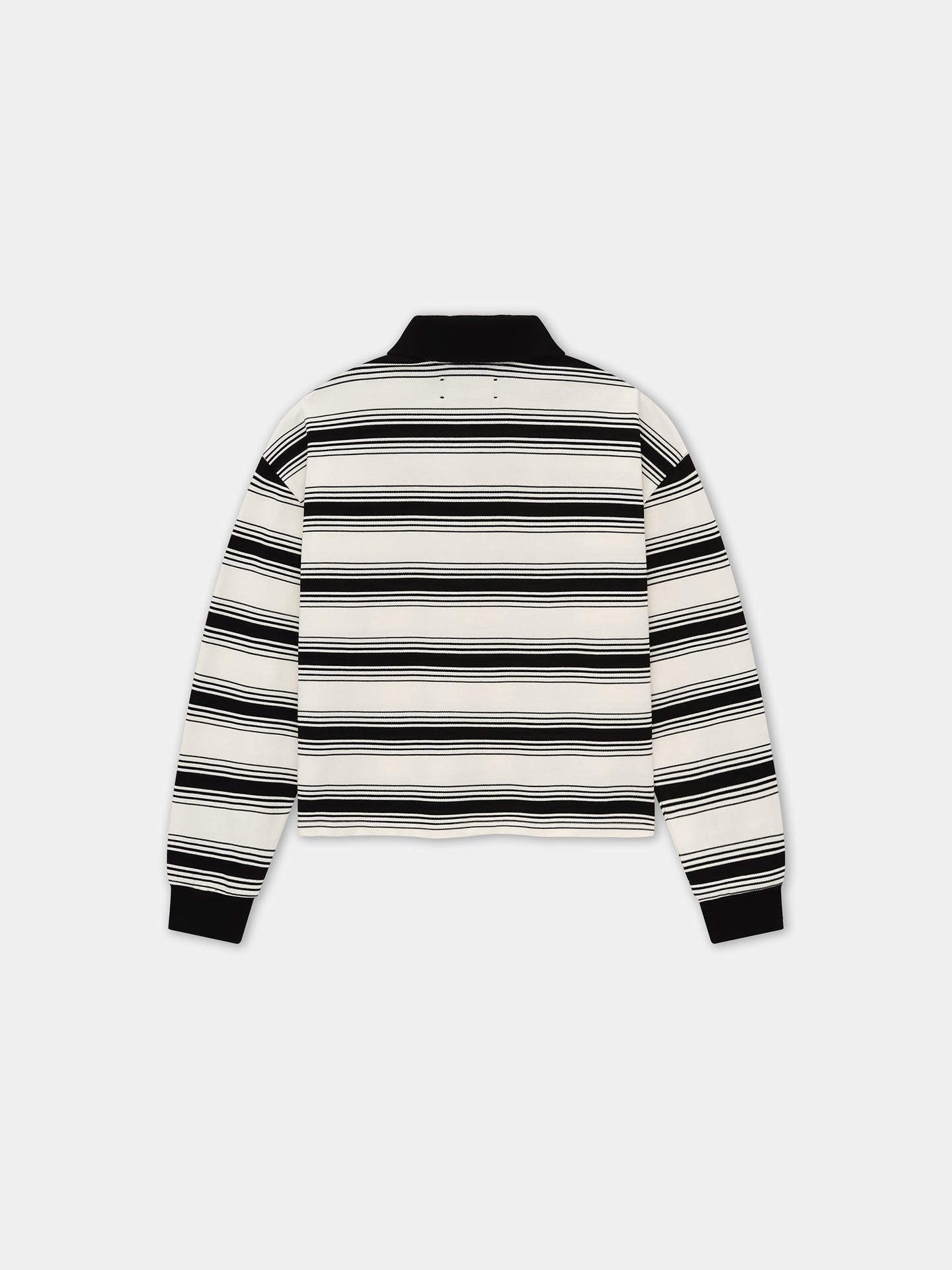 WOMEN - WOMEN'S MA STRIPE OVERSIZED POLO - Ivory Black - AMIRI