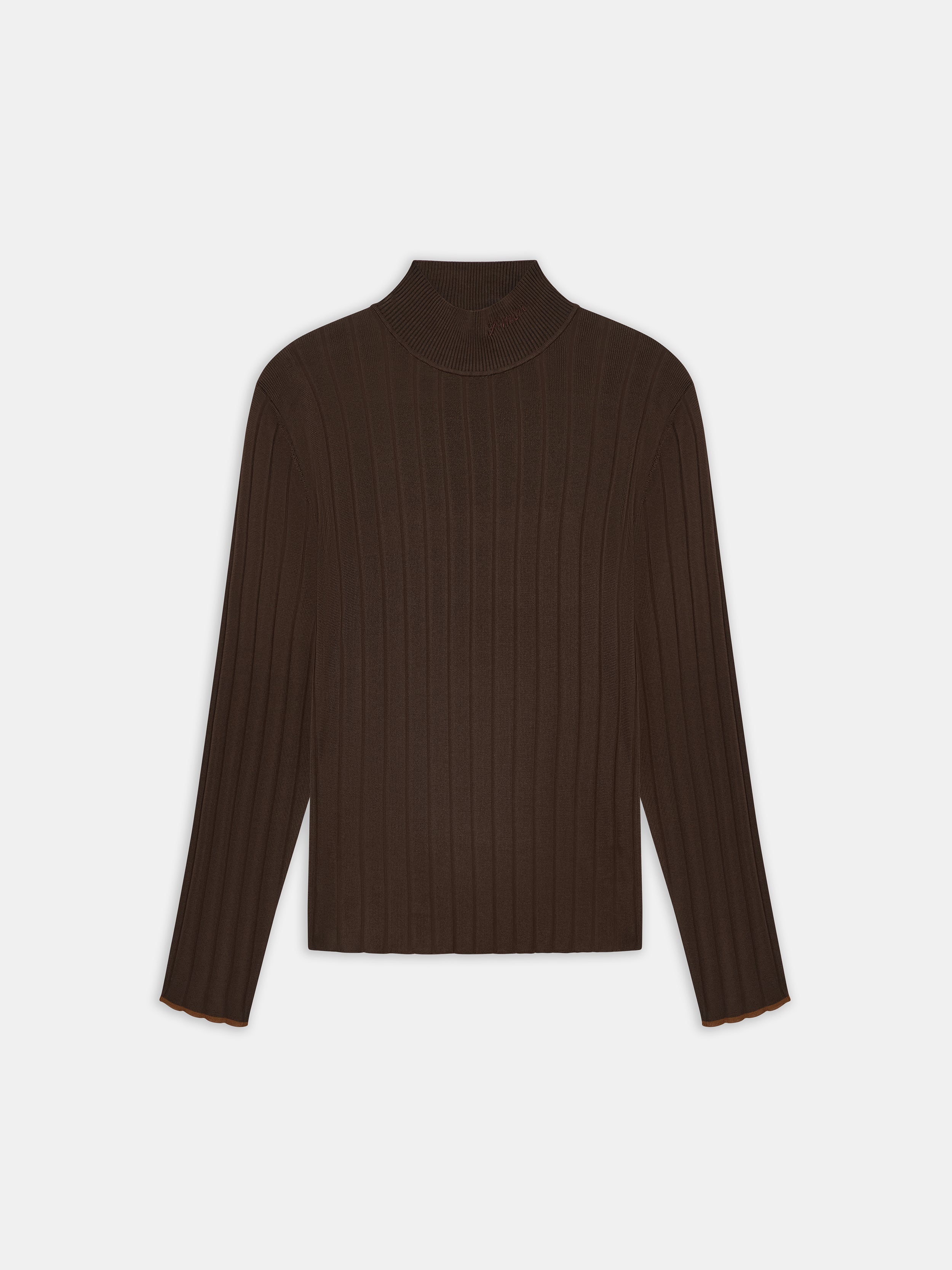 Product SCRIPT MOCK NECK SWEATER - DARK BROWN featured image