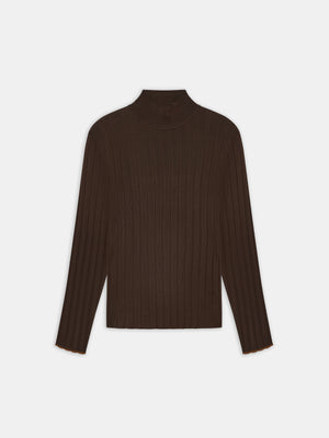 SCRIPT MOCK NECK SWEATER - DARK BROWN - AMIRI