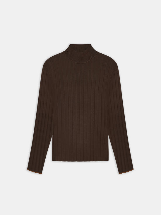 SCRIPT MOCK NECK SWEATER - DARK BROWN - AMIRI