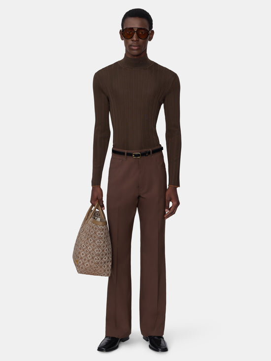 SCRIPT MOCK NECK SWEATER - DARK BROWN - AMIRI