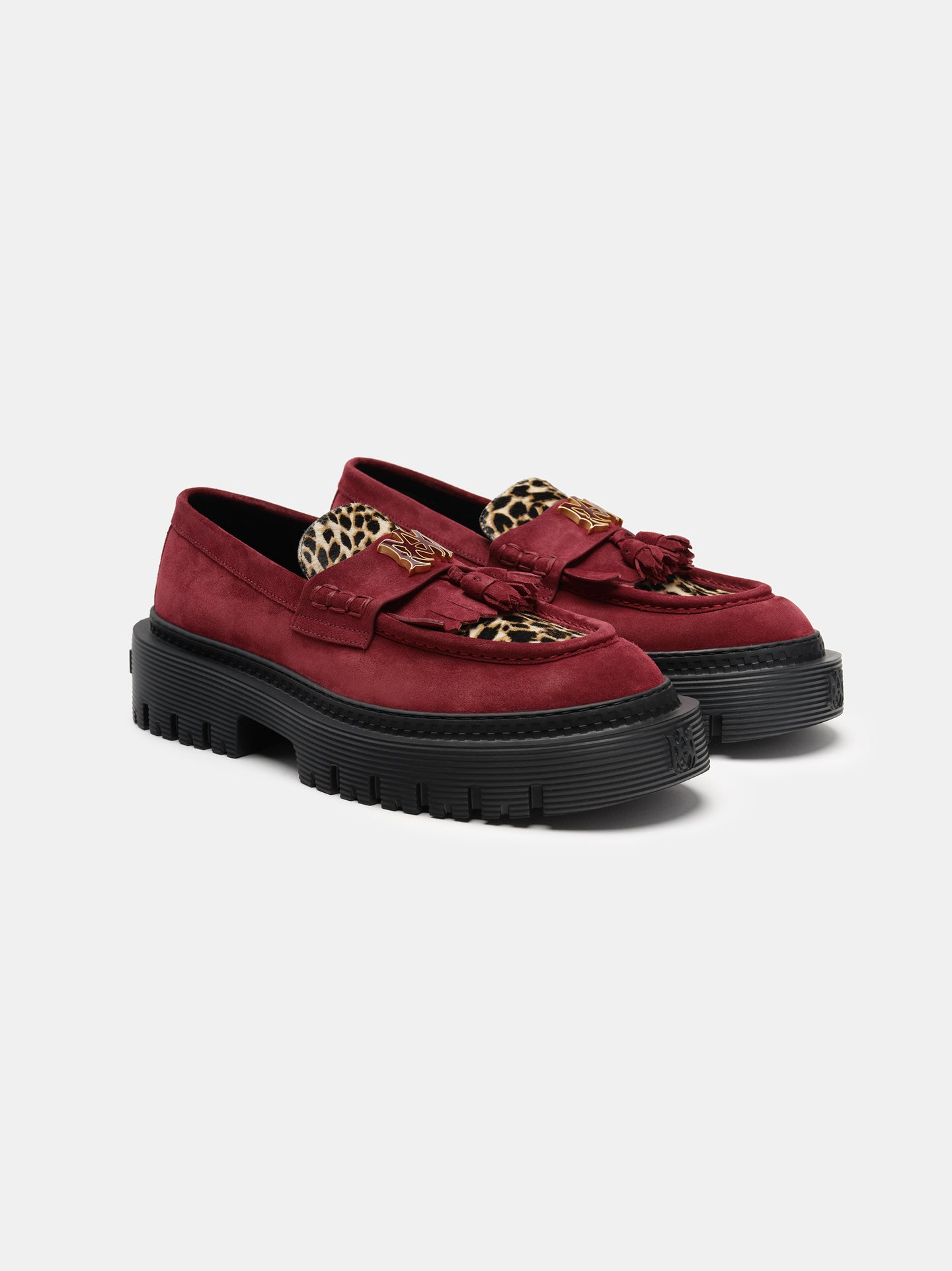 MA TASSLE LEOPARD JUMBO LOAFER - Burgundy