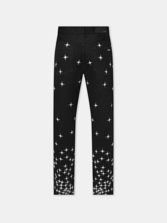 STARBURST CRYSTAL STRAIGHT JEAN - Black