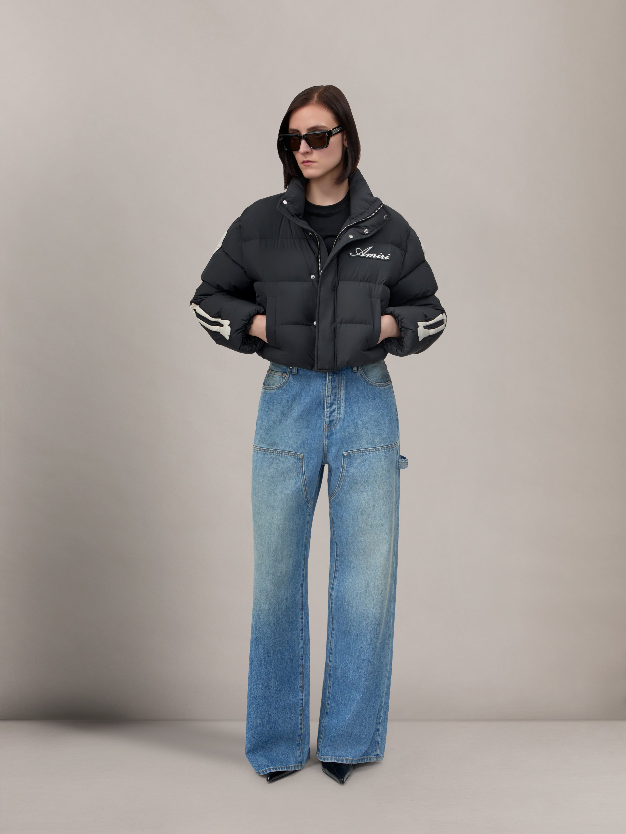 WOMEN - WOMEN'S BONES CROPPED DOWN JACKET - Black – AMIRI