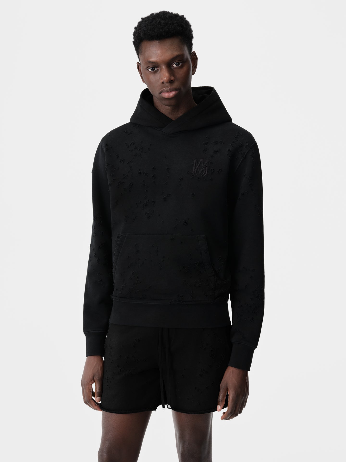 MA SHOTGUN EMBROIDERED HOODIE - Black