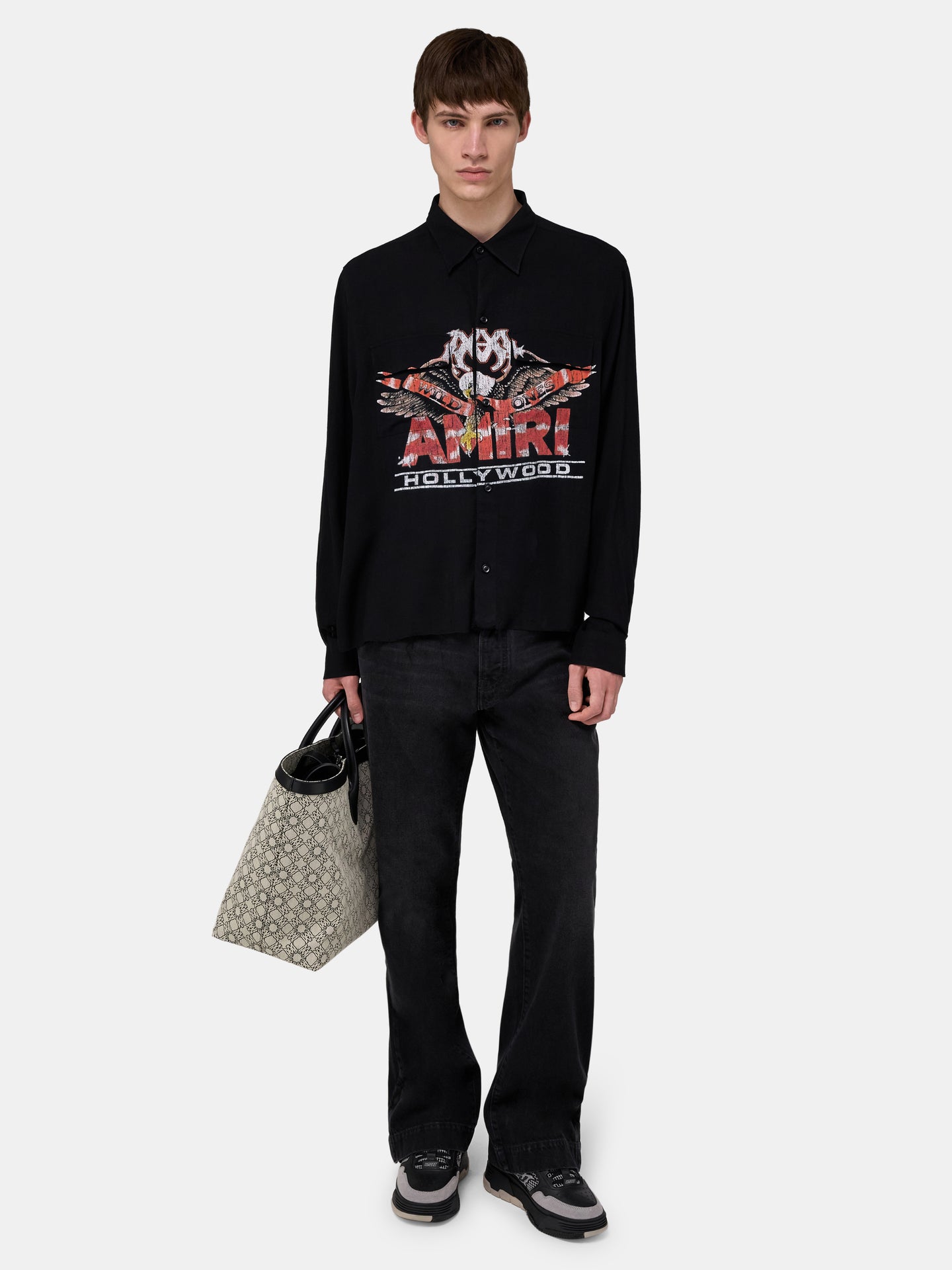 MA EAGLE LONG SLEEVE SHIRT - Black - AMIRI