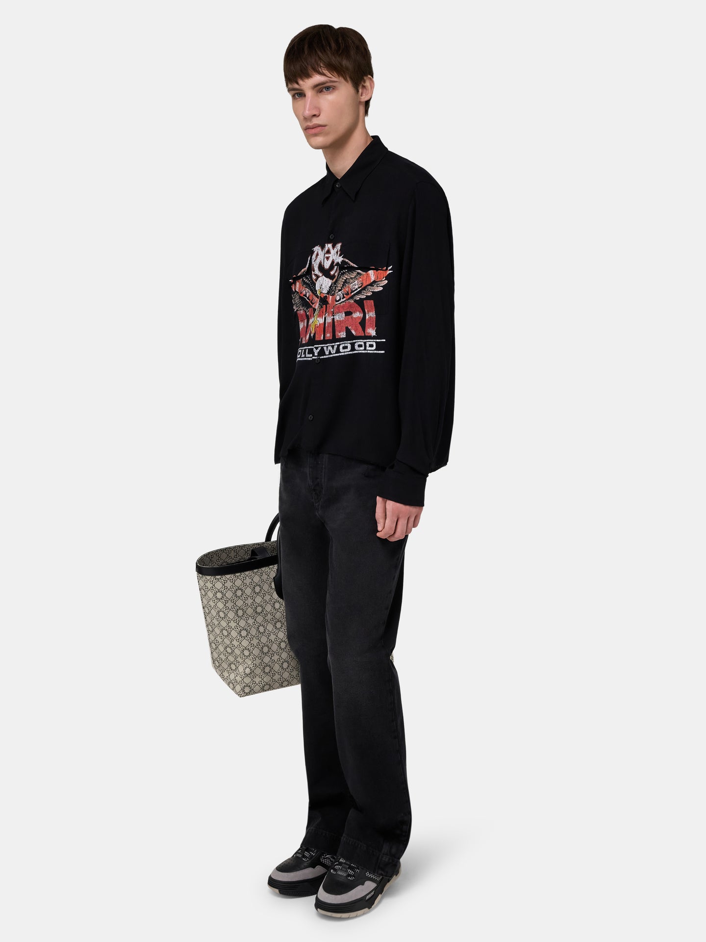 MA EAGLE LONG SLEEVE SHIRT - Black - AMIRI