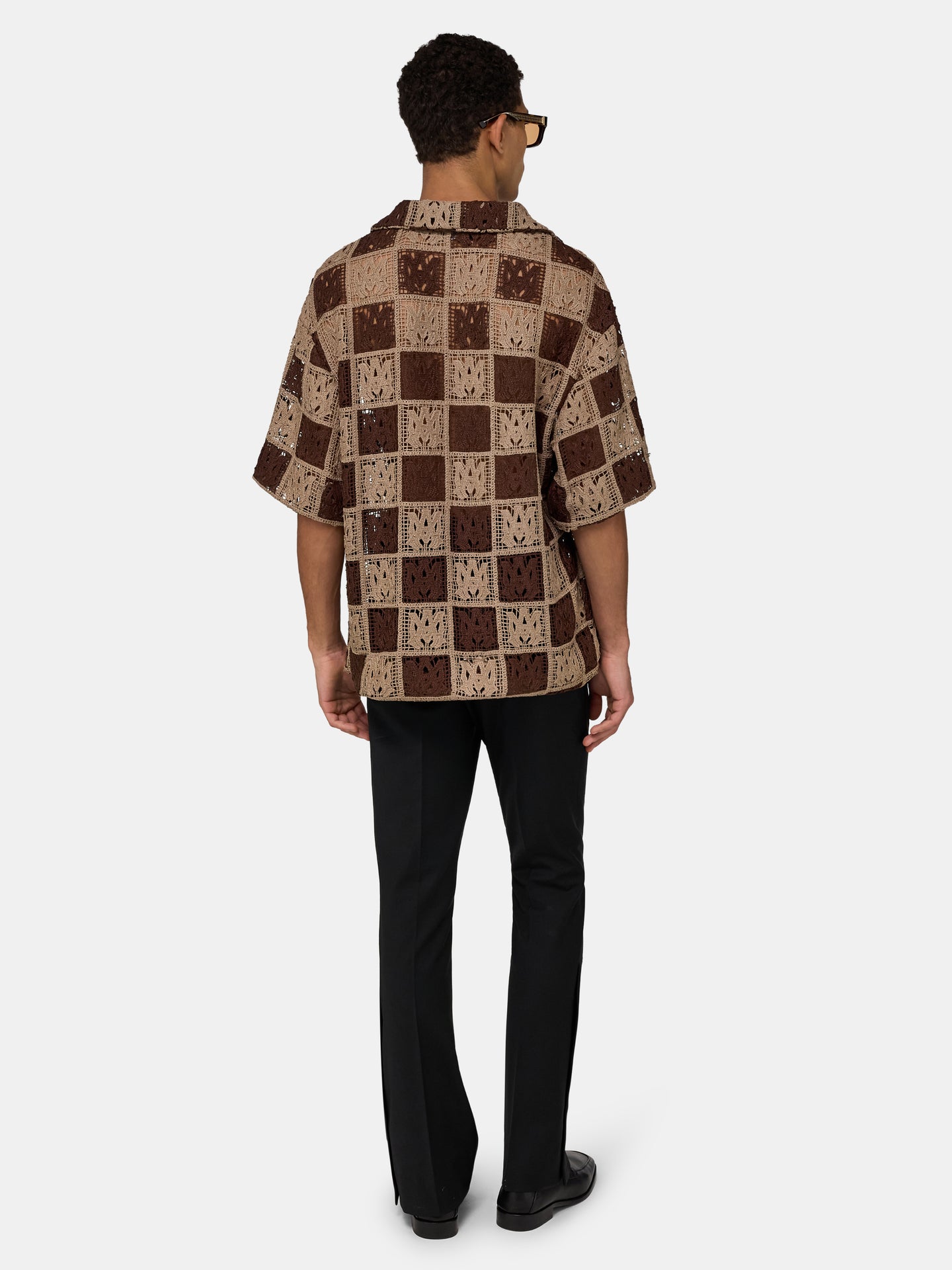 MA QUAD CHECKER OVERSIZED CAMP SHIRT - Earth - AMIRI