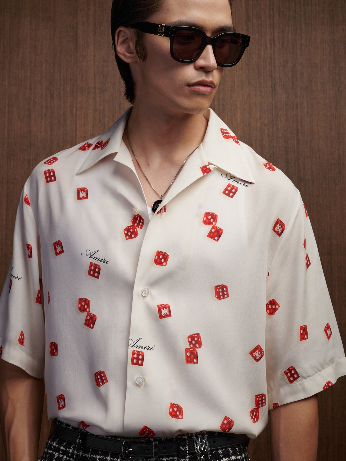 AMIRI DICE BOWLING SHIRT - Alabaster