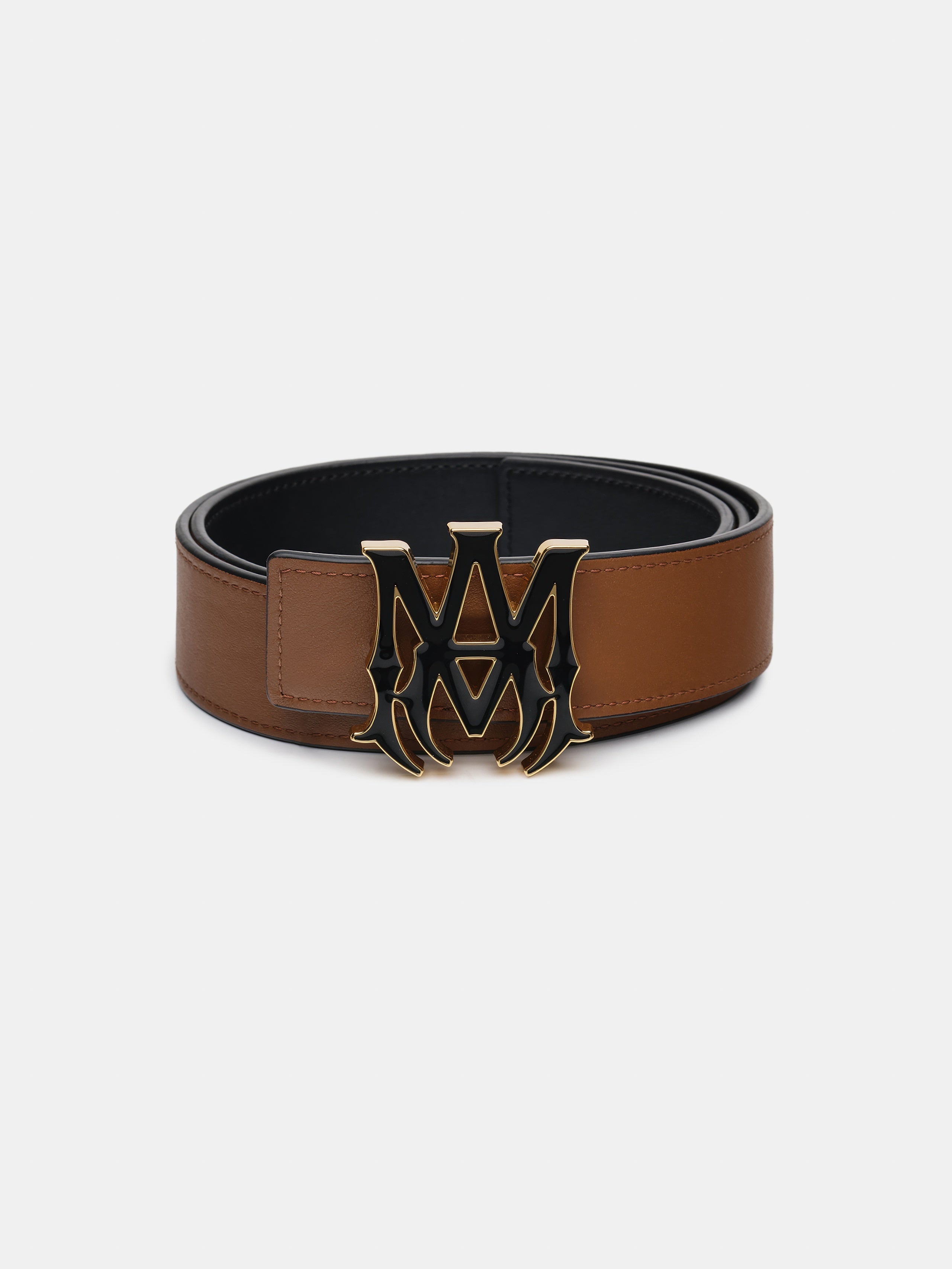 Amiri MA 4CM ENAMEL BELT - Black Brown