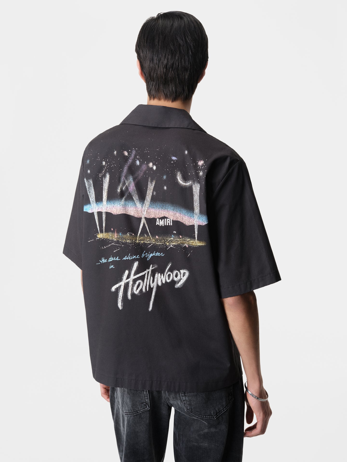 HOLLYWOOD LIGHTS CAMP SHIRT - Black