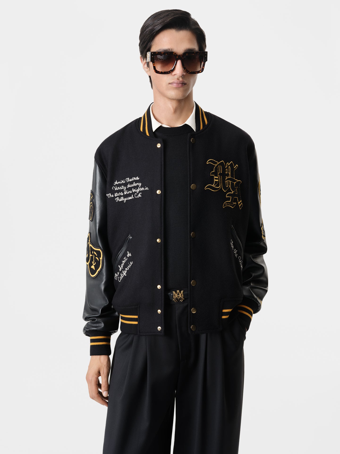 AMIRI LION VARSITY JACKET - Black