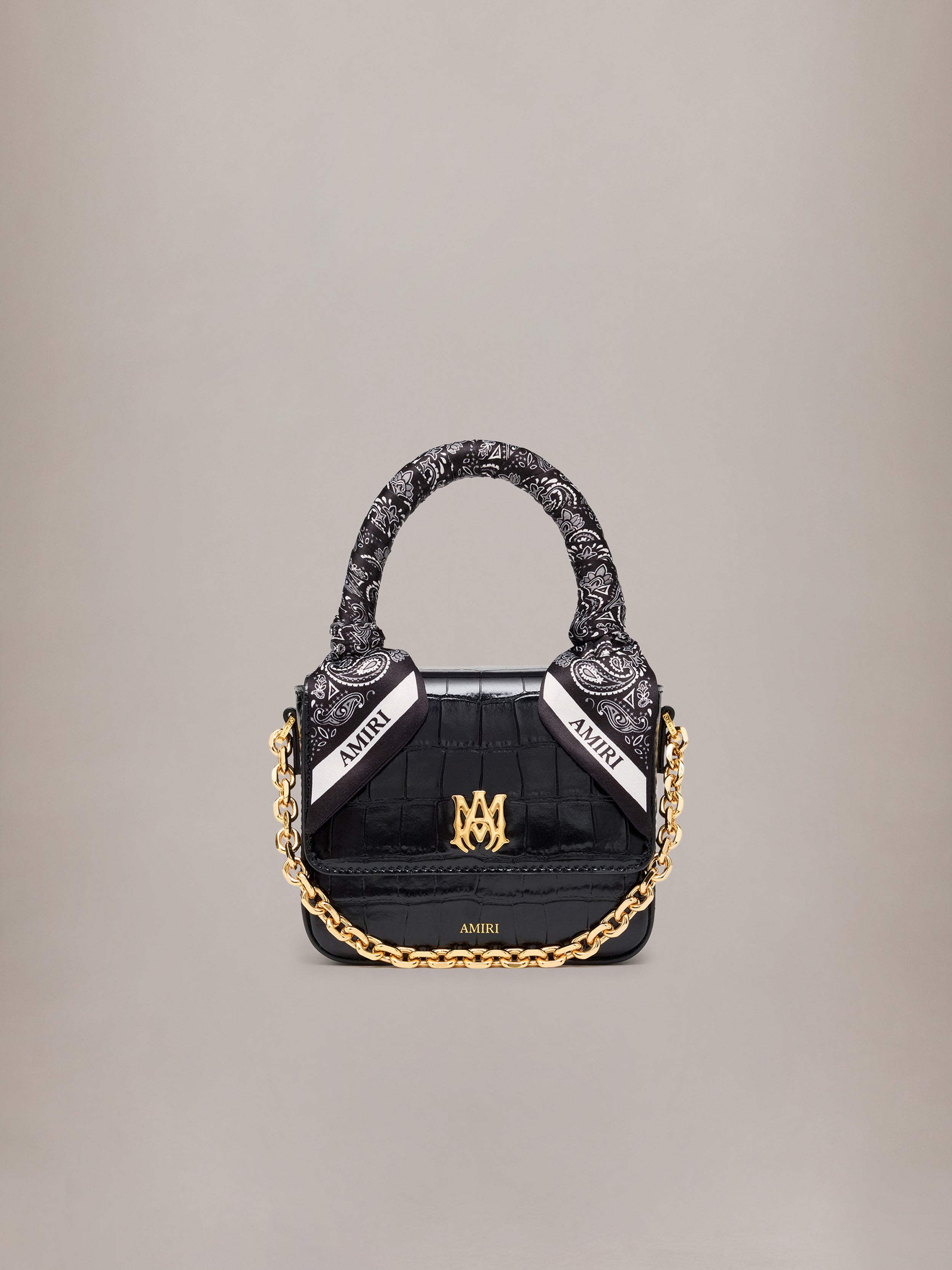 WOMEN - WOMEN'S CROC EMBOSSED MICRO MA BAG - BLACK