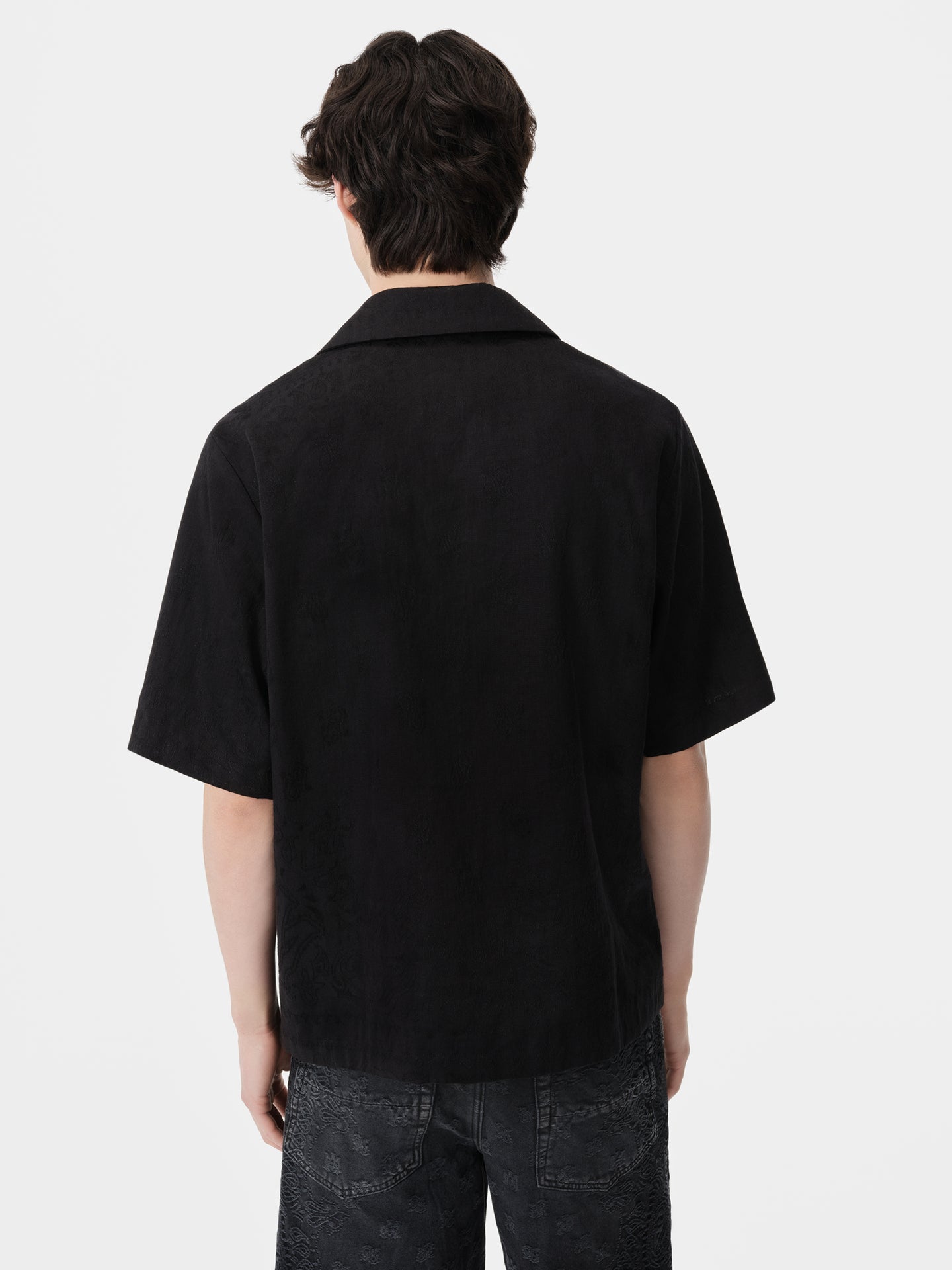 MA BANDANA LINEN CAMP SHIRT - Black