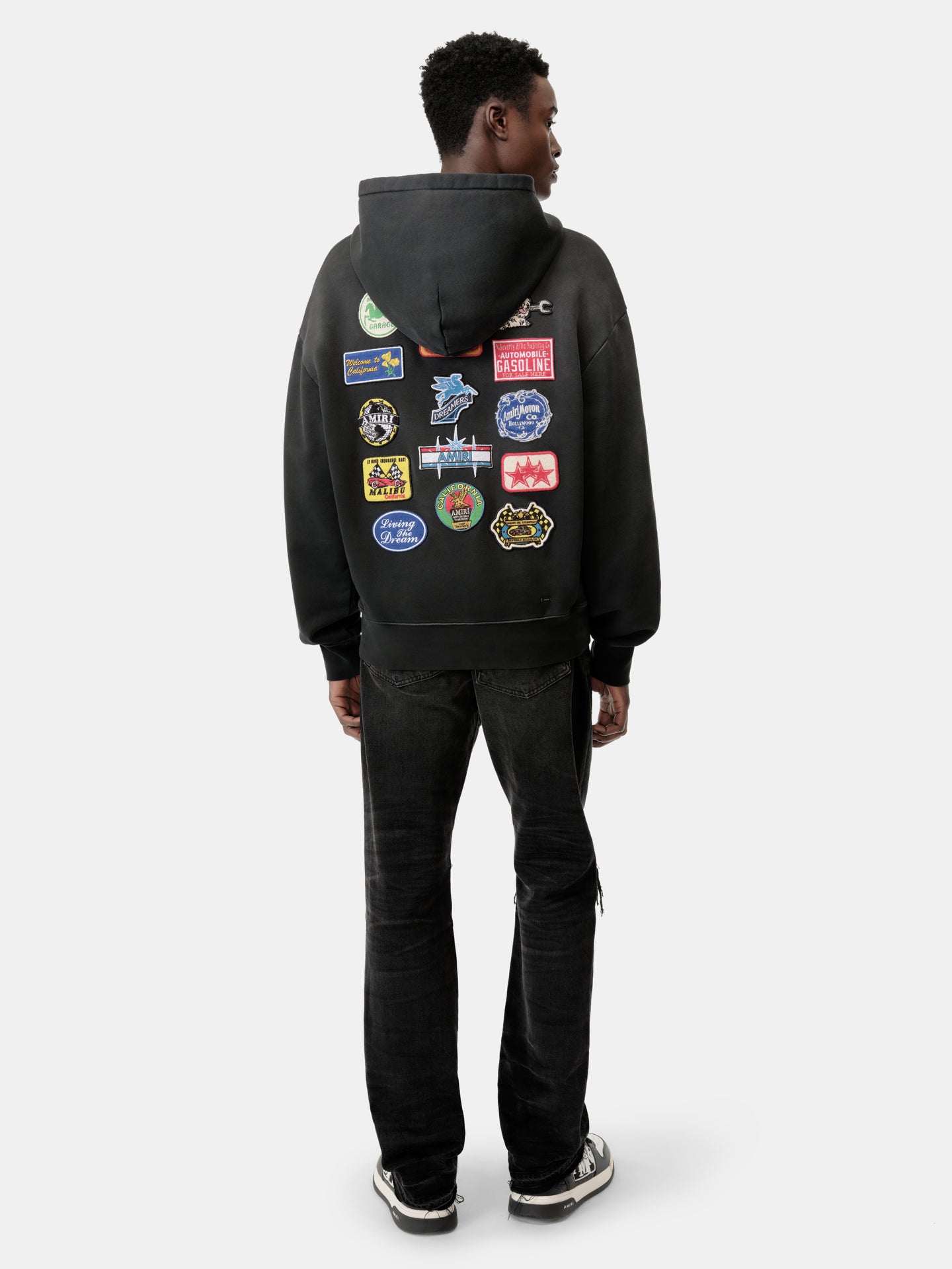 STATION PATCH OVERSIZED HOODIE - Black - AMIRI