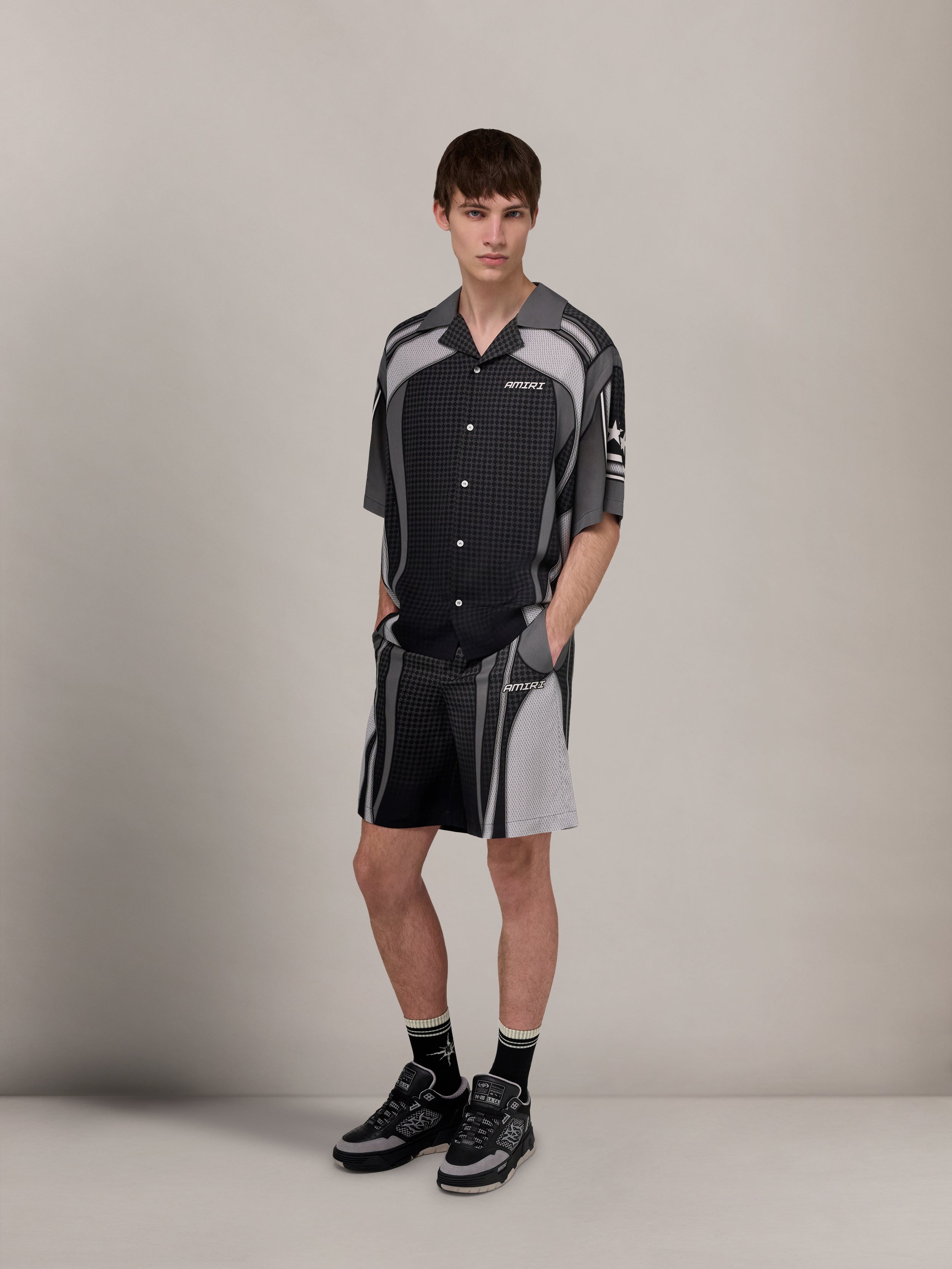 SPORT PANEL OVERSIZED CAMP SHIRT - Black – AMIRI
