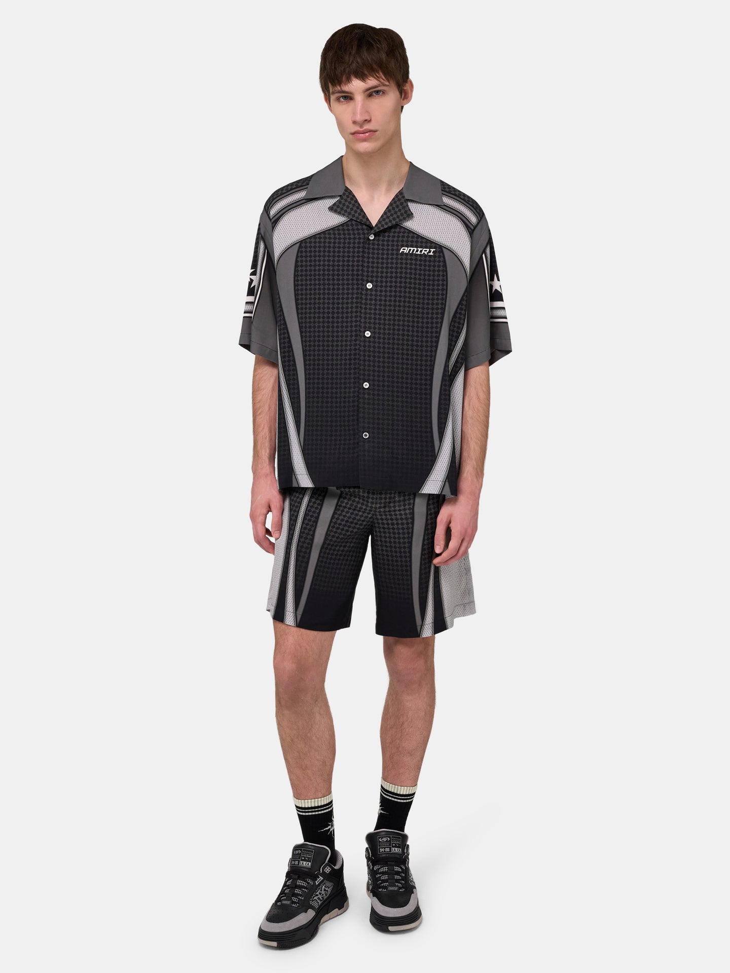 SPORT PANEL OVERSIZED CAMP SHIRT - Black - AMIRI