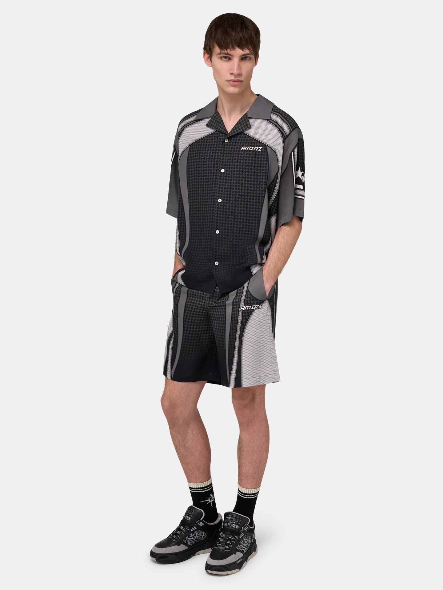 SPORT PANEL OVERSIZED CAMP SHIRT - Black - AMIRI